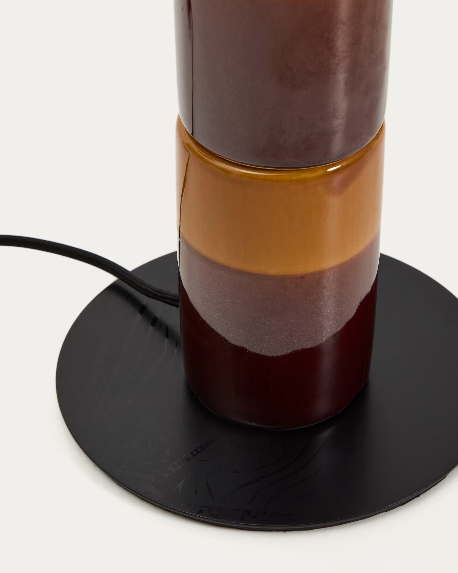 Lampa stołowa MAVRAN brązowy z musztardowym