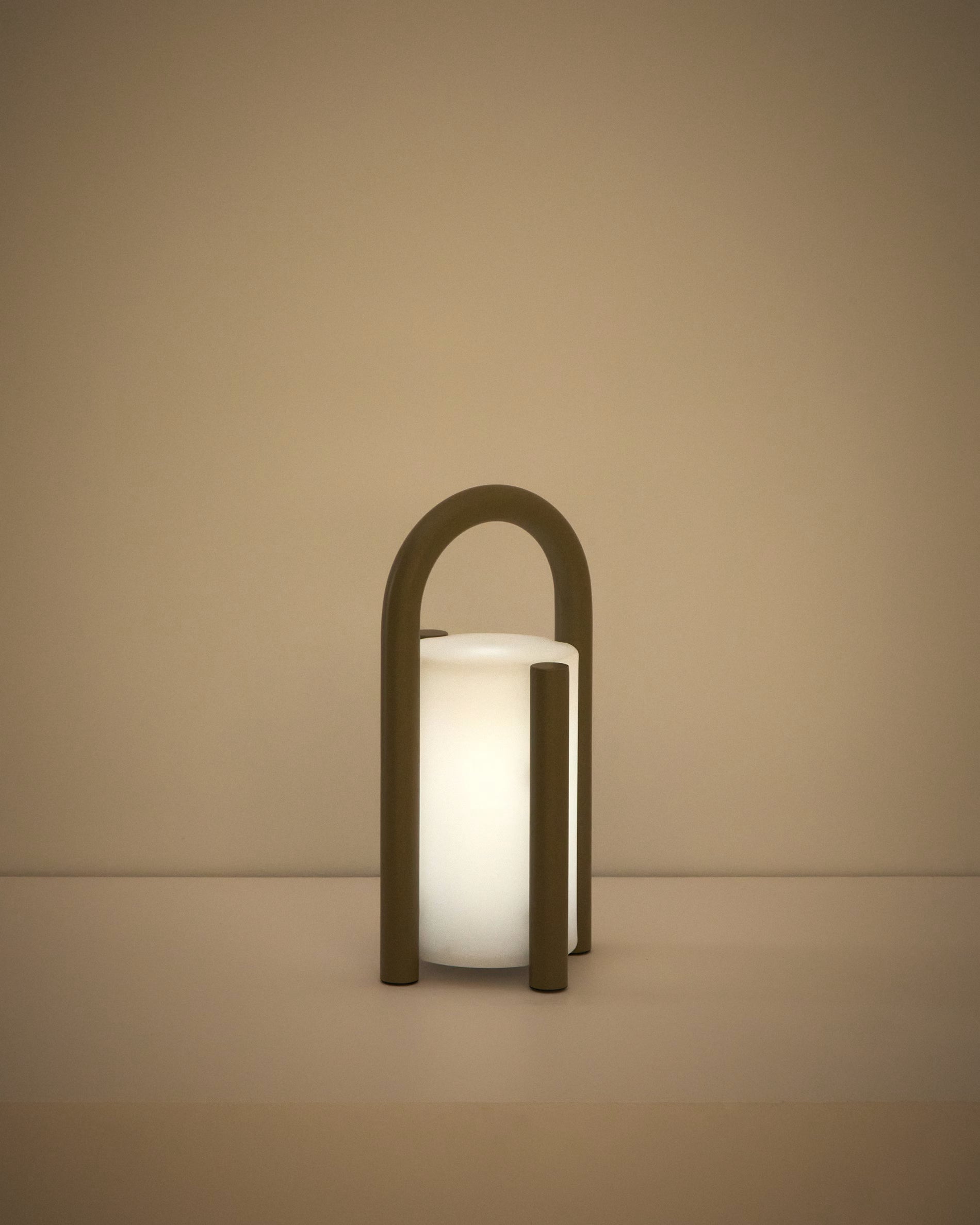 Lampa ogrodowa przenośna LEROS taupe