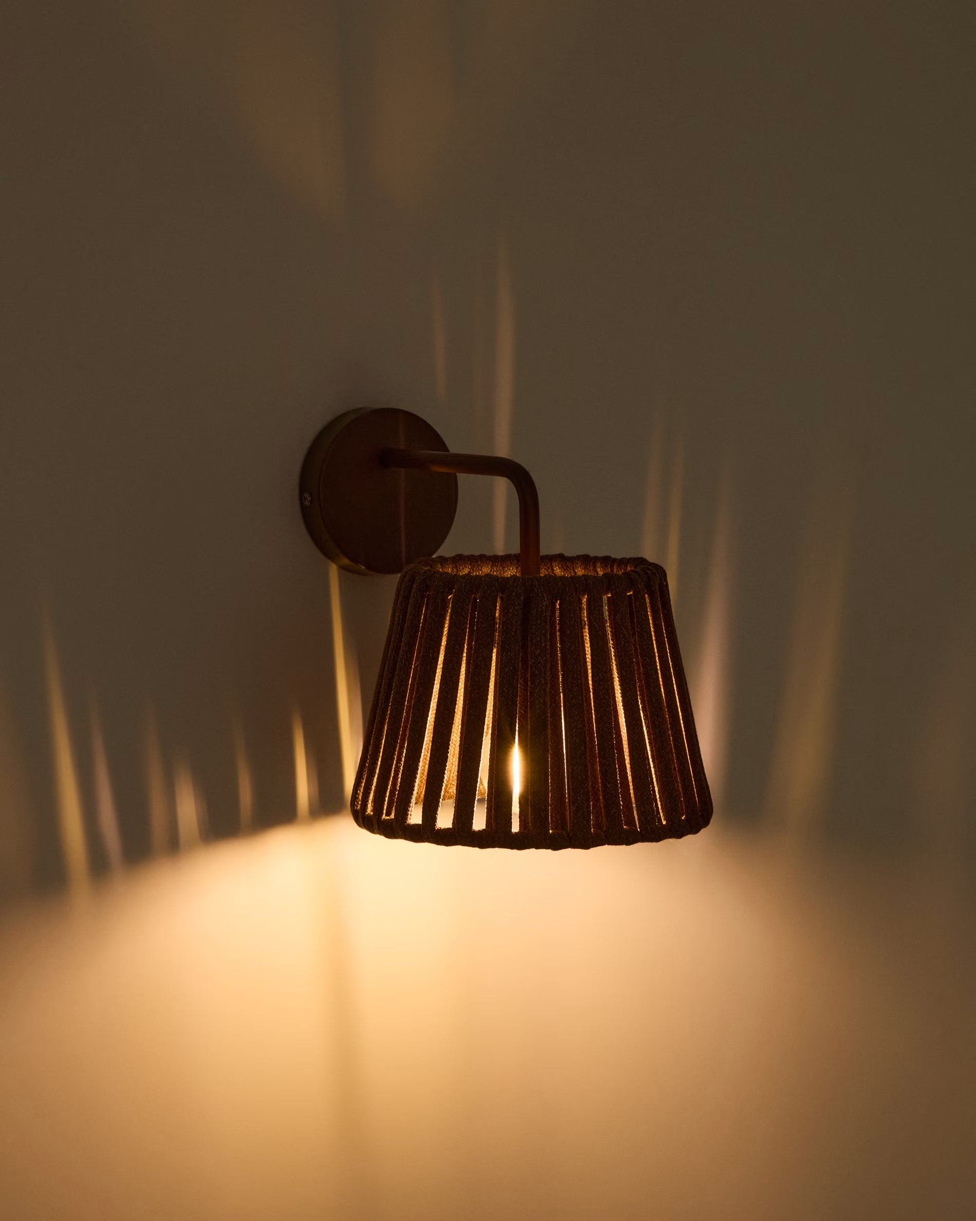 Lampa ogrodowa ścienna solarna ALDET brązowy