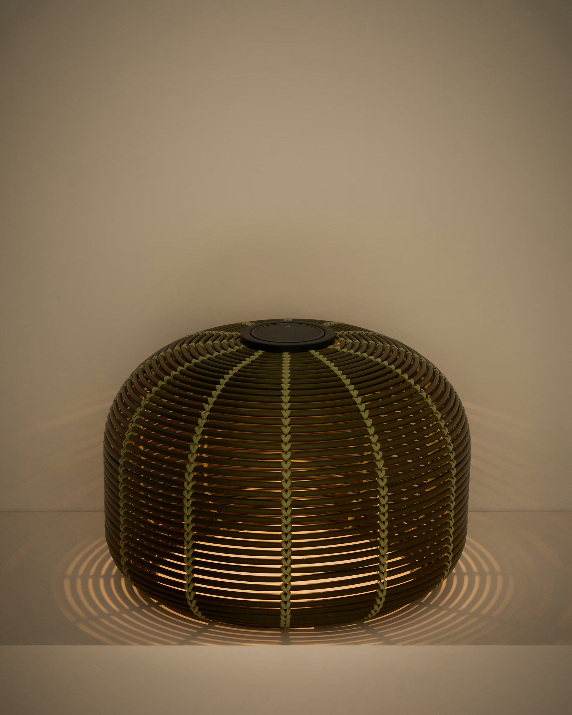 Solar-Gartenlampe GAROINA grüner synthetischer Rattan [Ewelina] [Amelia spr]
