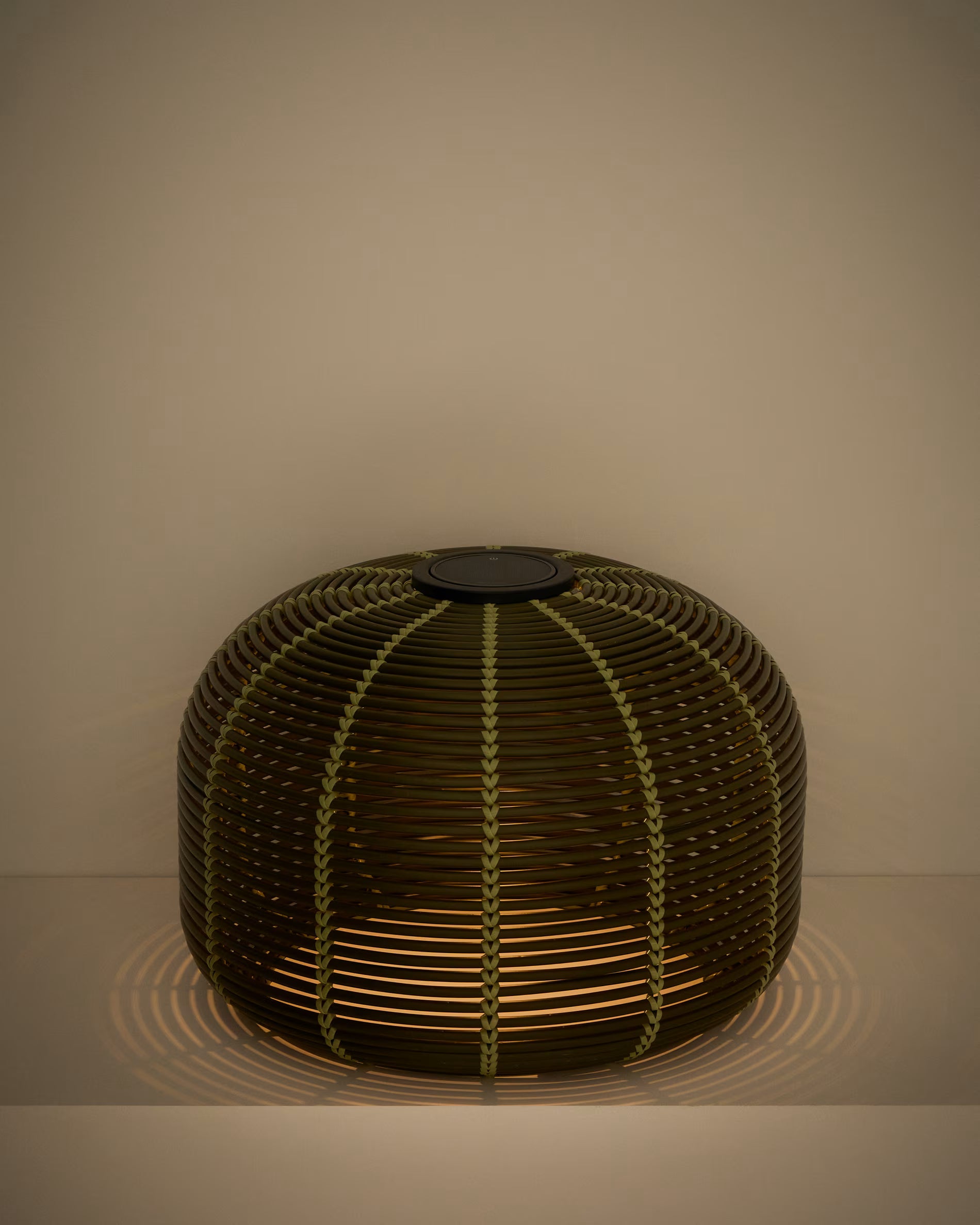 Solar-Gartenlampe GAROINA grüner synthetischer Rattan [Ewelina] [Amelia spr]