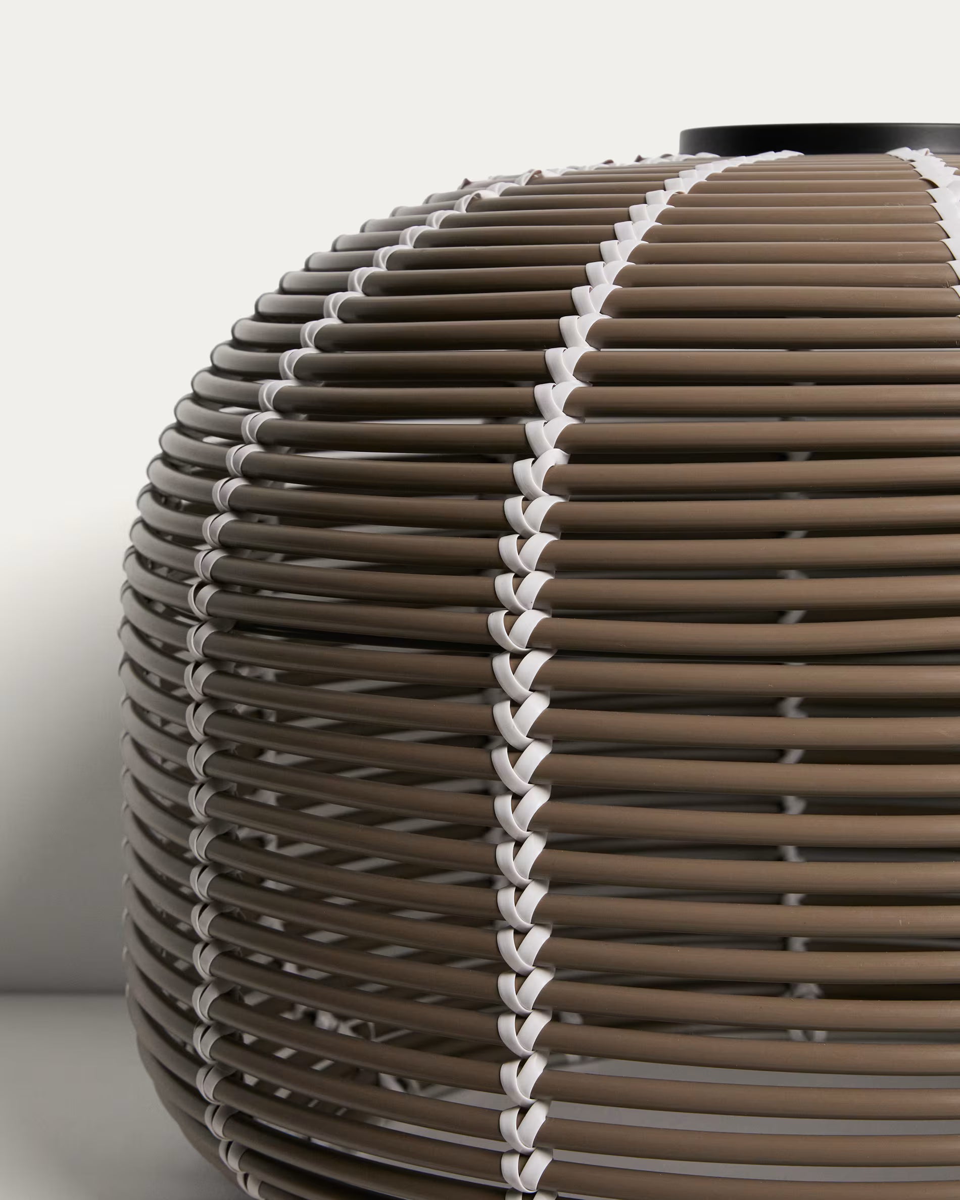 GAROINA taupe solar garden lamp synthetic rattan