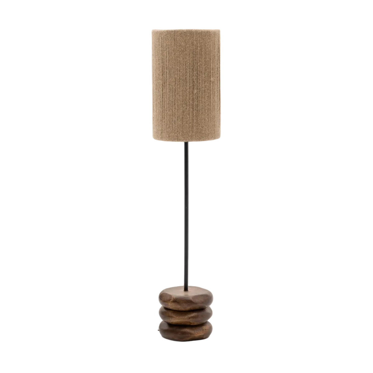 Lampa podłogowa KOR ciemne drewno akacjowe i juta – Kave Home