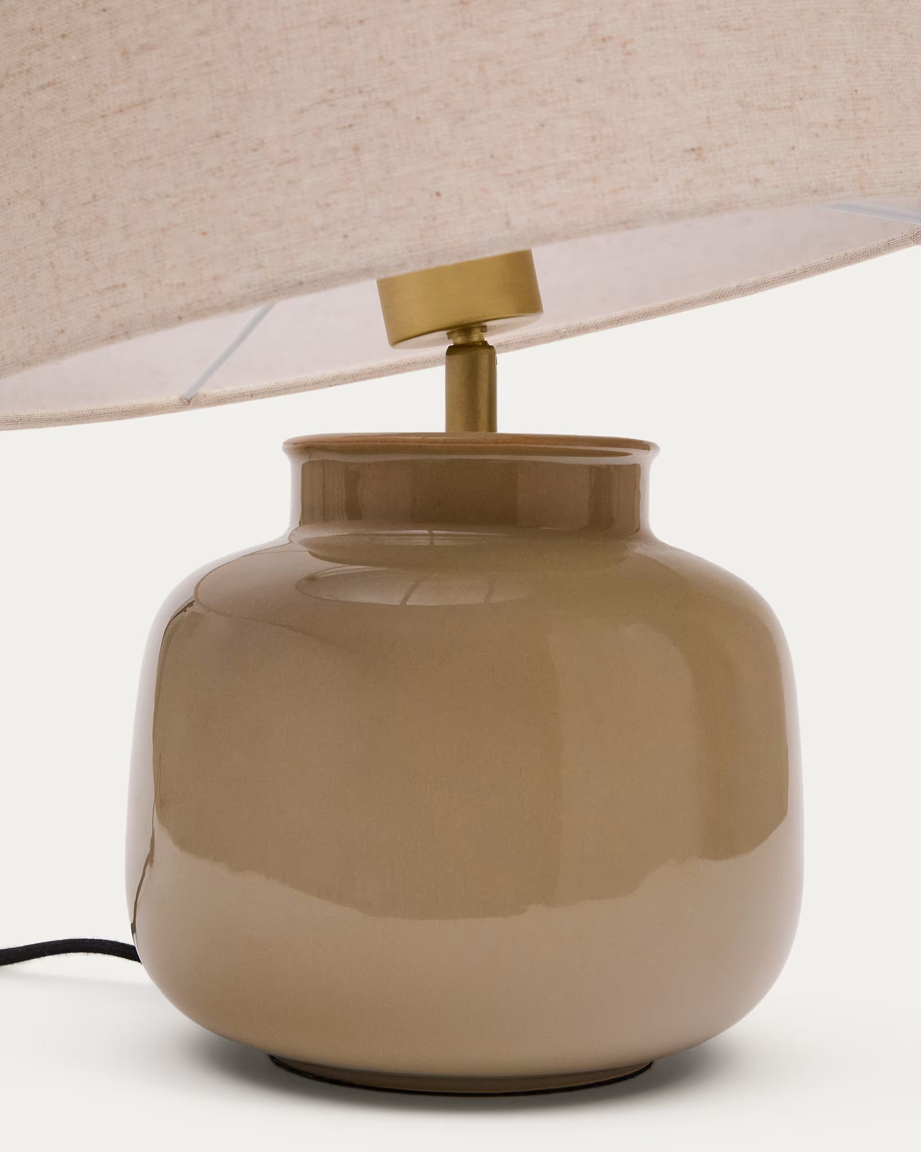 Lampa stołowa TAY beżowy klosz z zieloną podstawą