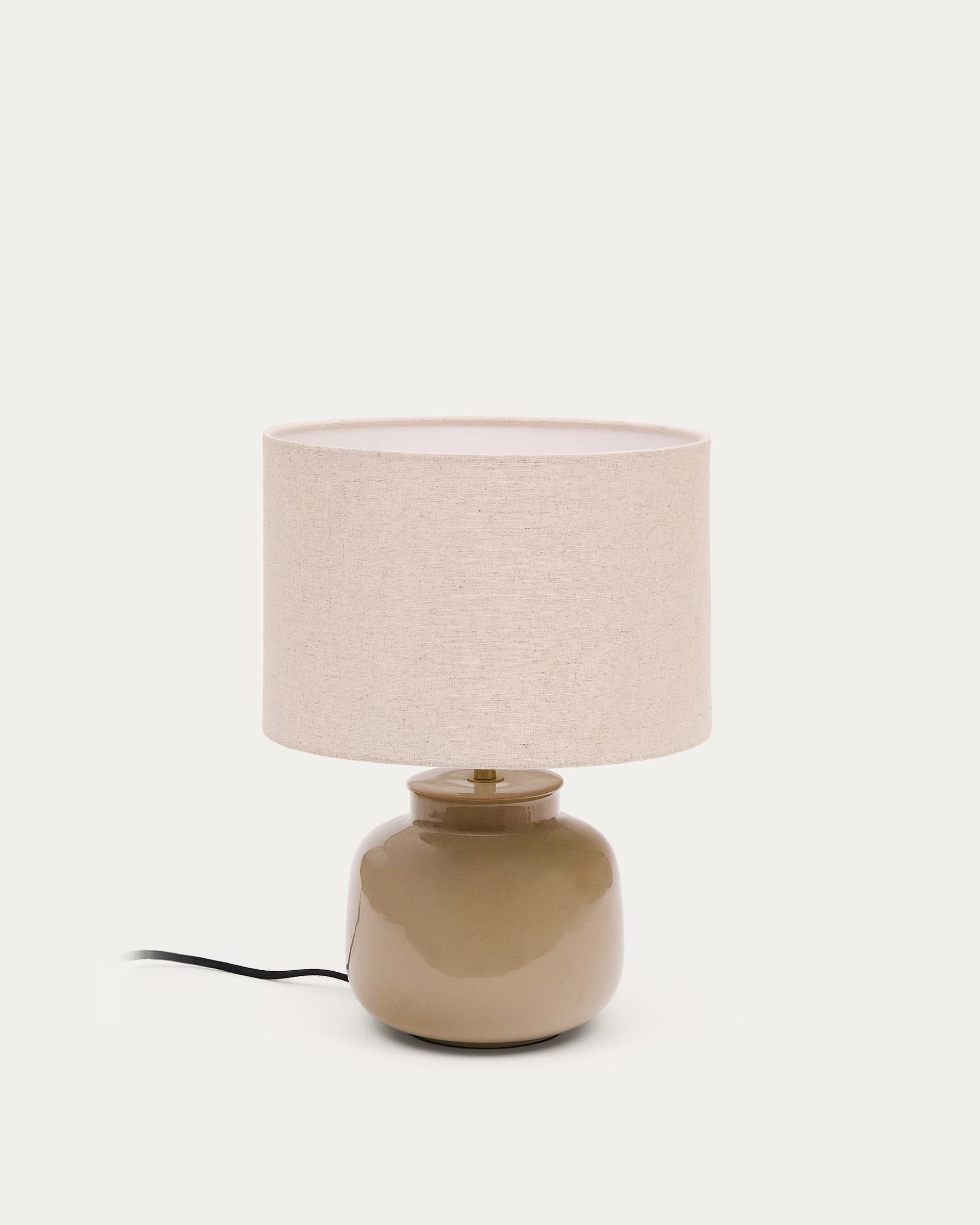 Lampa stołowa TAY beżowy klosz z zieloną podstawą