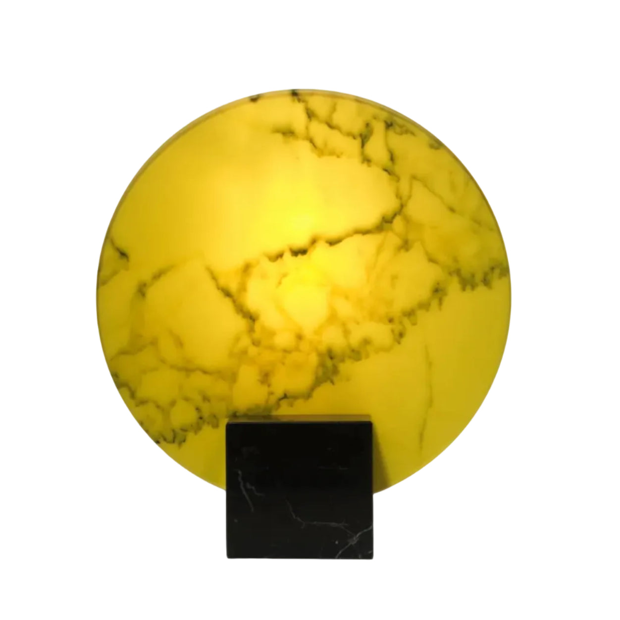 Lampa stołowa ACID MARBLE kwasowożółty z czarną marmurową podstawą