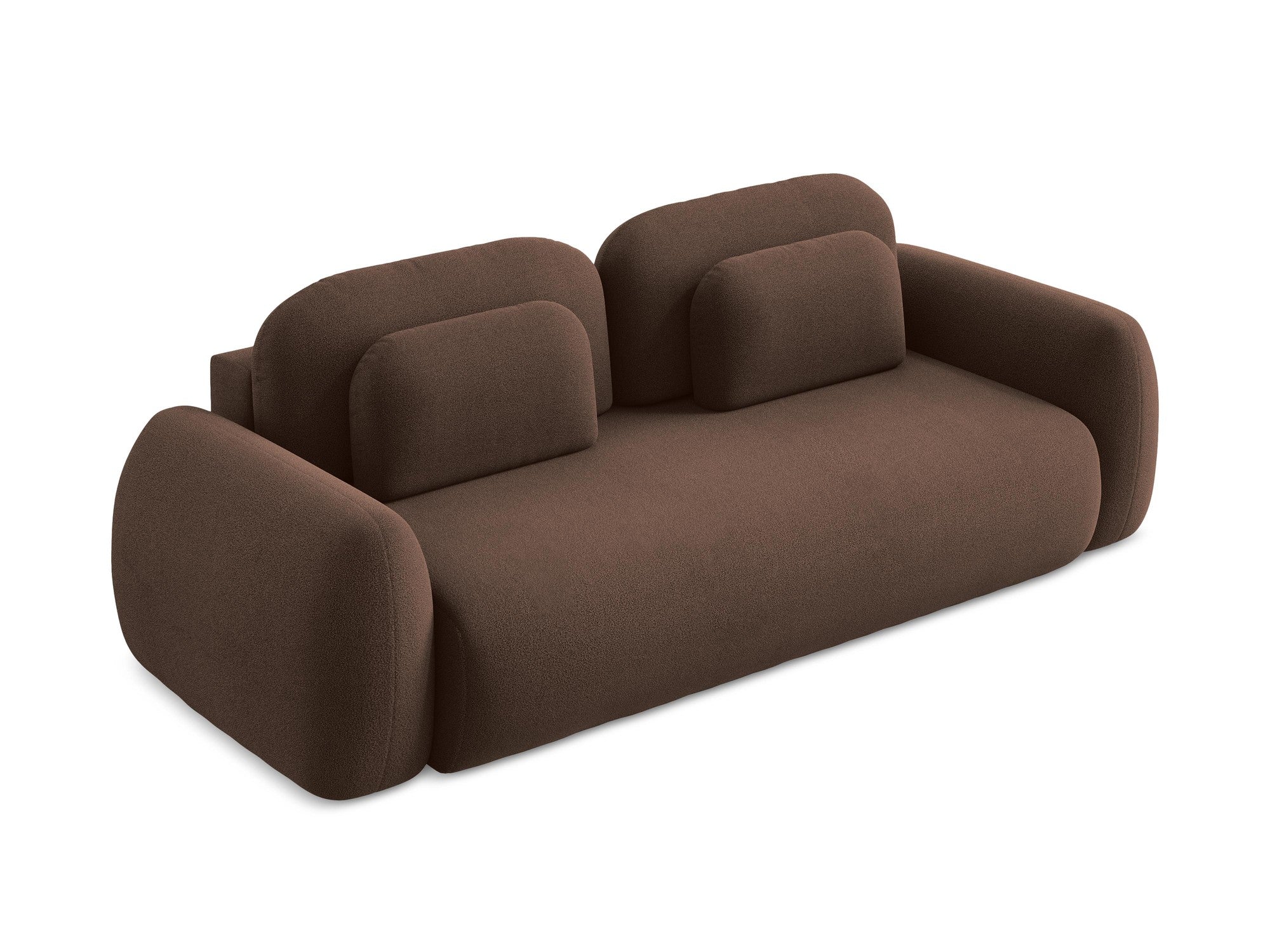 3-Seater Sofa with Sleeping Function LOHI Brown Boucle