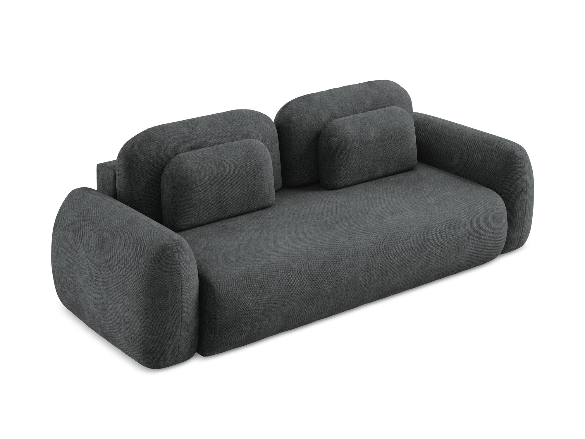 3-Seater Sofa with Sleeping Function LOHI Dark Gray Chenille