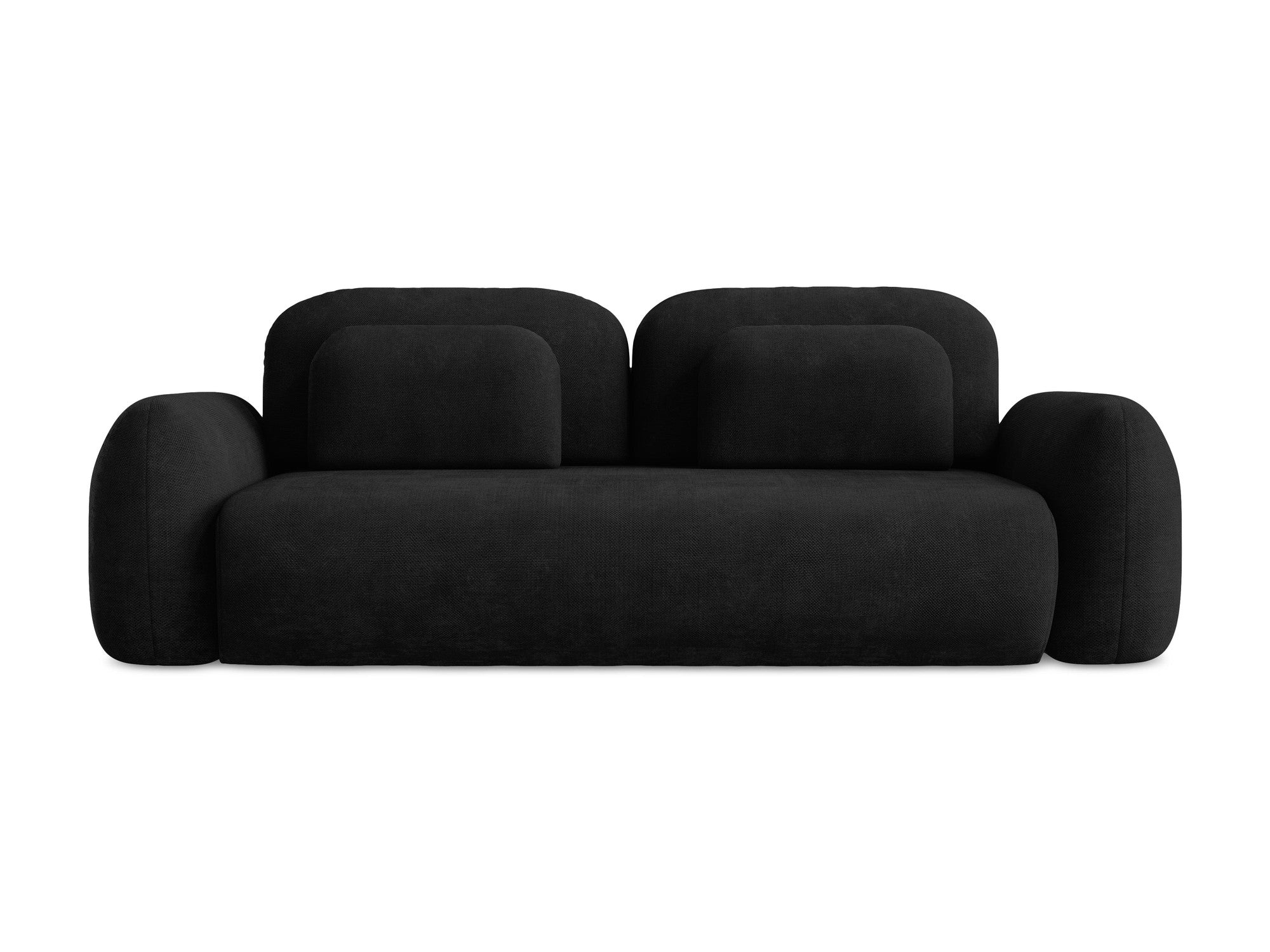 Sofa für 3 Personen mit Schlaf-Funktion LOHI schwarzer Chenille