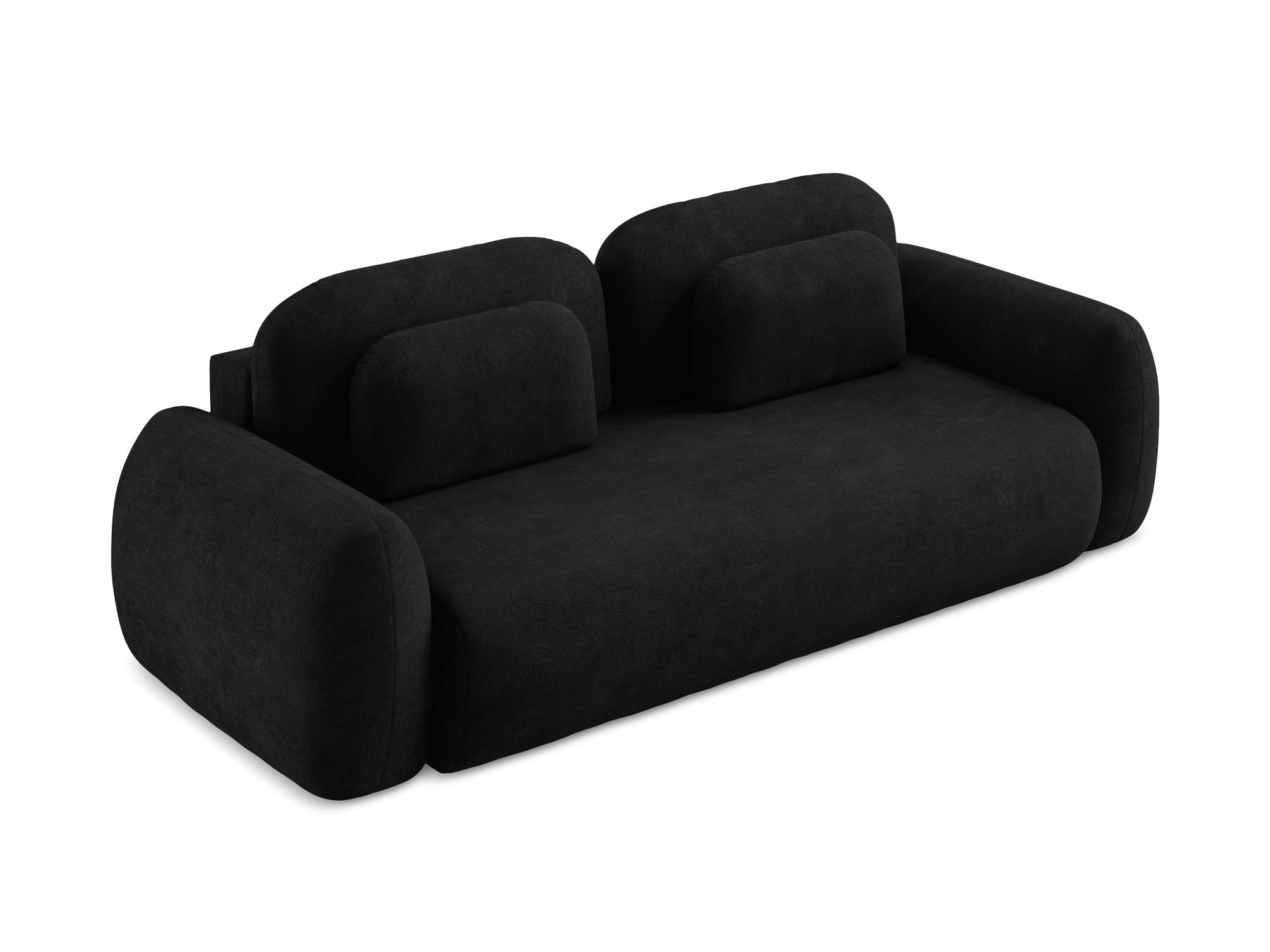 Sofa für 3 Personen mit Schlaf-Funktion LOHI schwarzer Chenille
