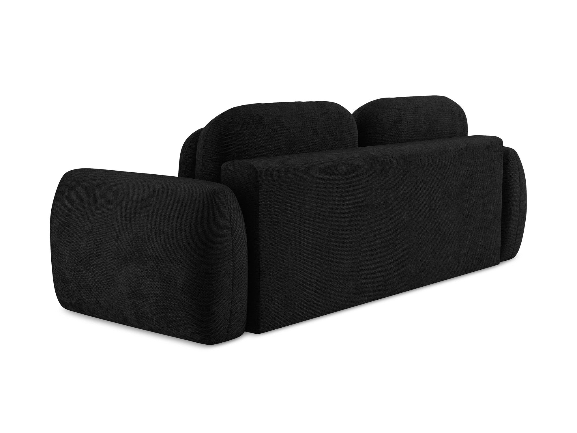Sofa für 3 Personen mit Schlaf-Funktion LOHI schwarzer Chenille