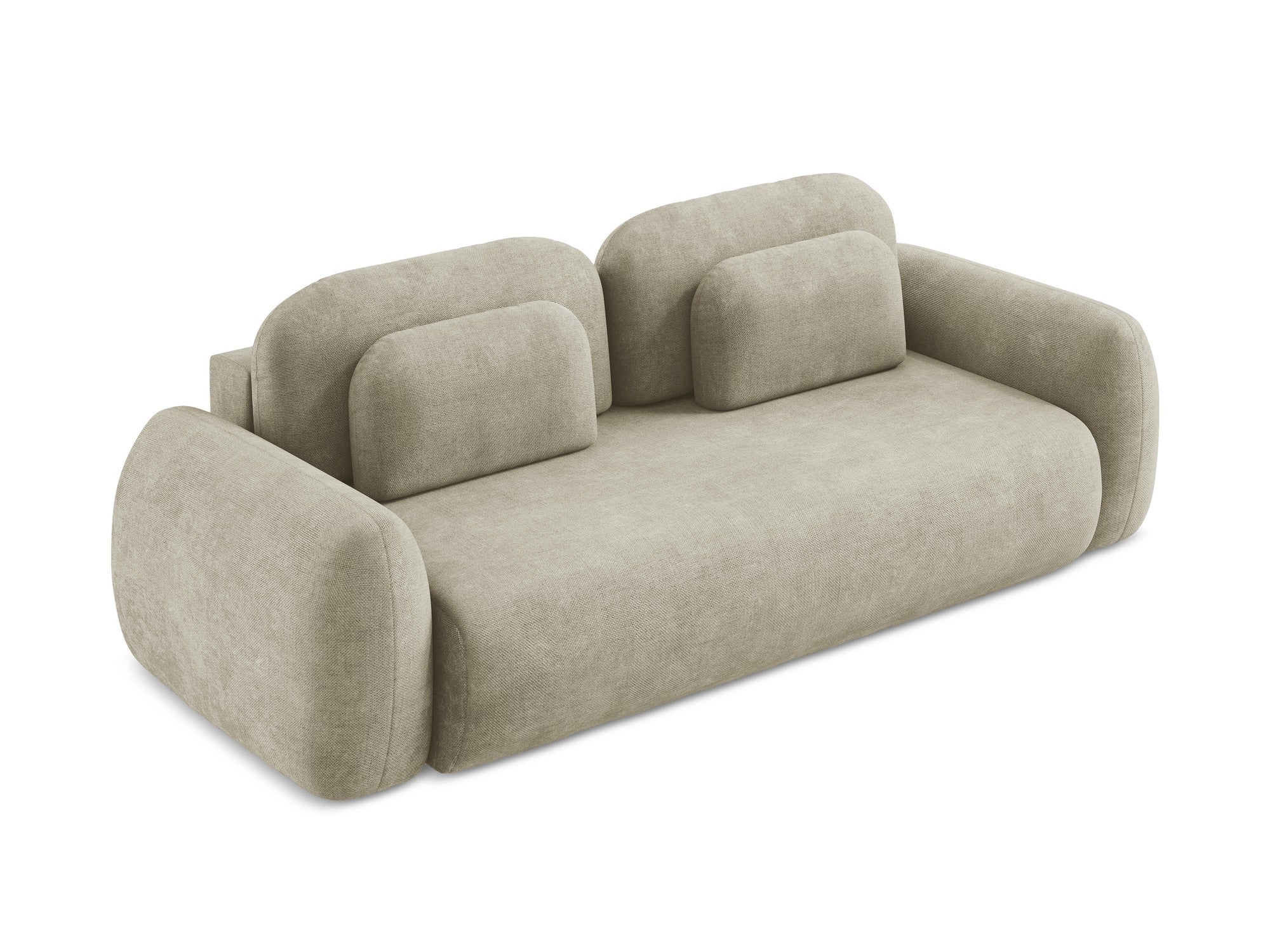 Sofa für 3 Personen mit Schlaf-Funktion LOHI beige Chenille