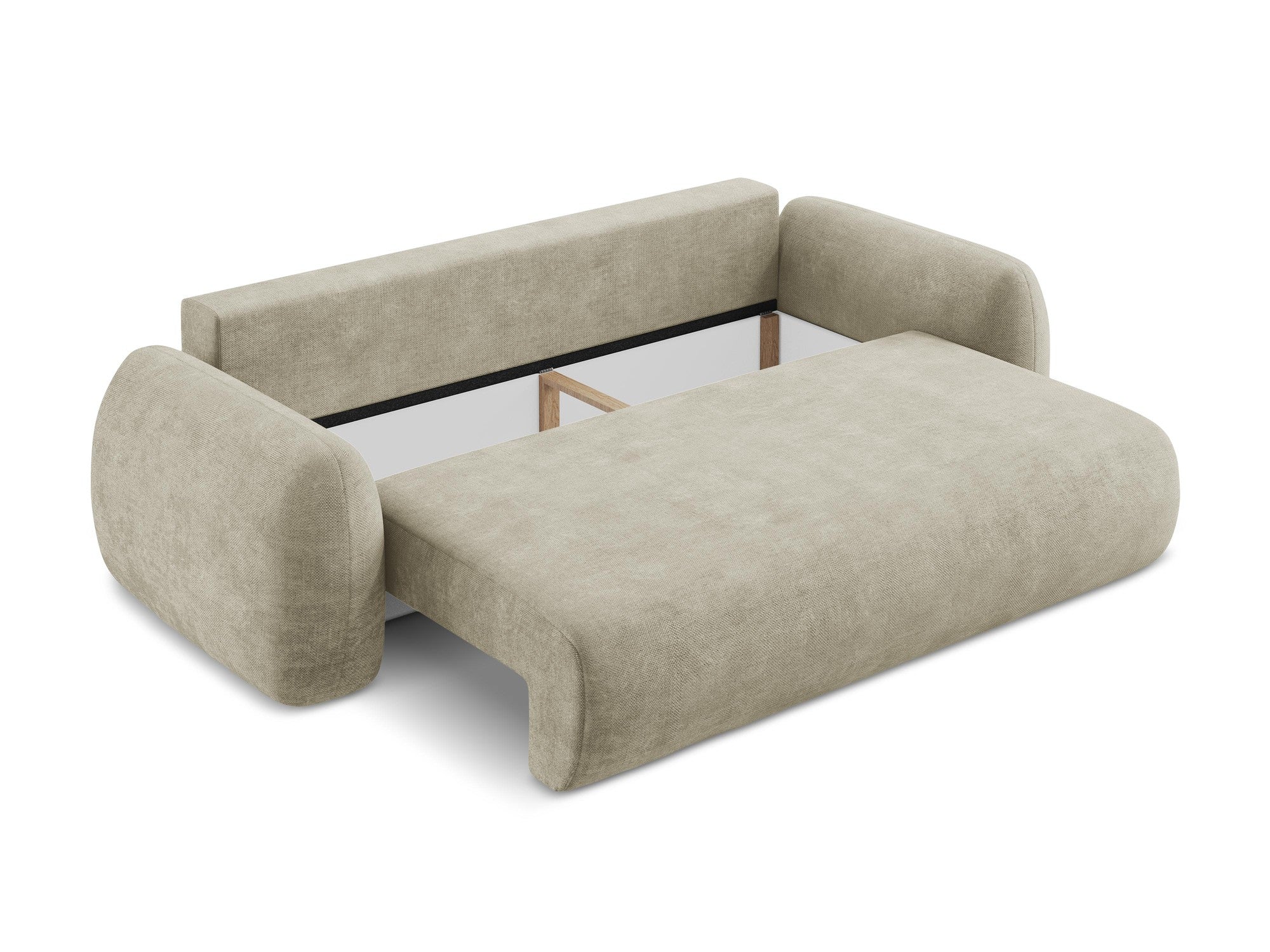 Sofa für 3 Personen mit Schlaf-Funktion LOHI beige Chenille