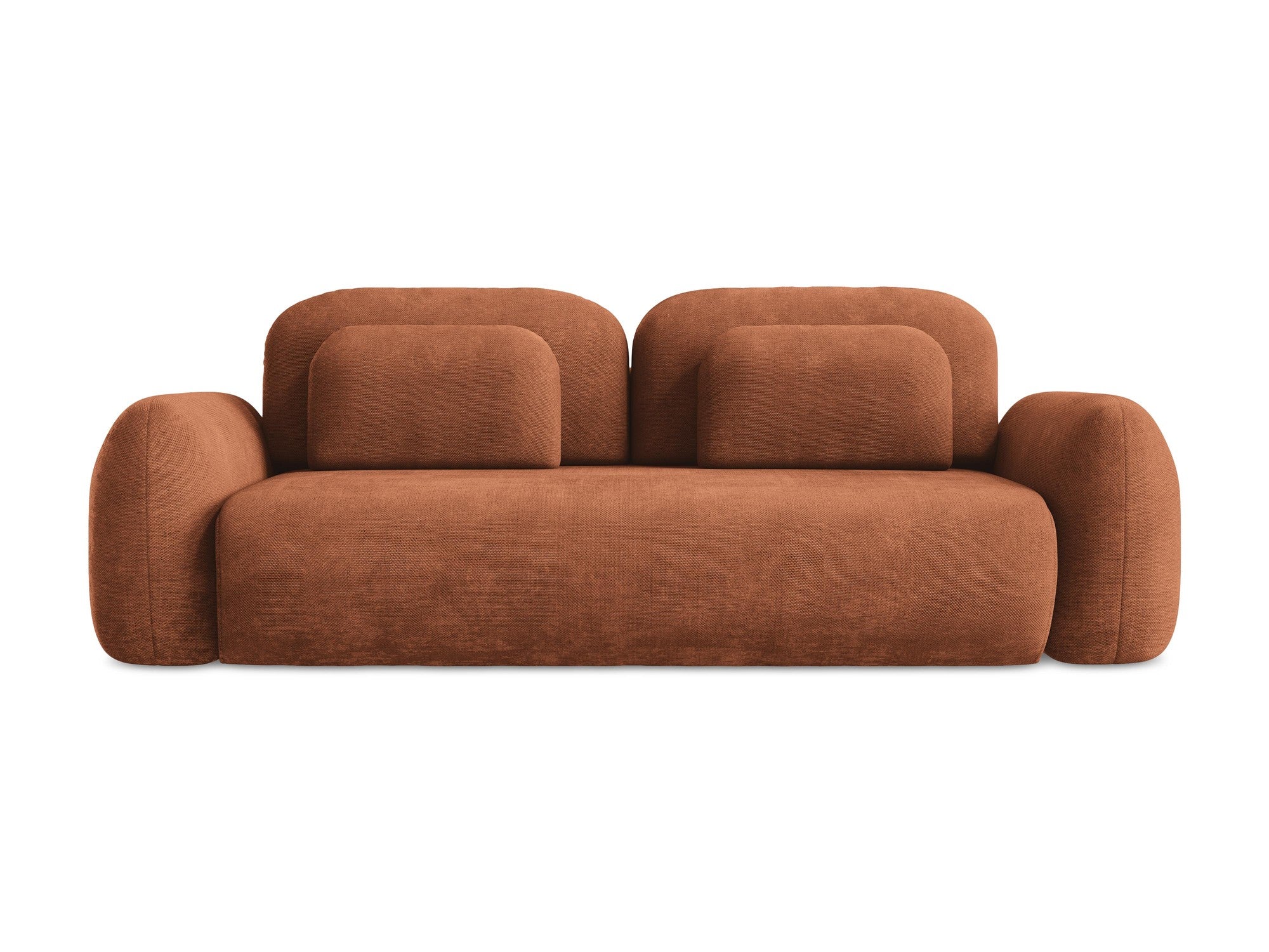 Sofa für 3 Personen mit Schlaf-Funktion LOHI Terrakotta Chenille