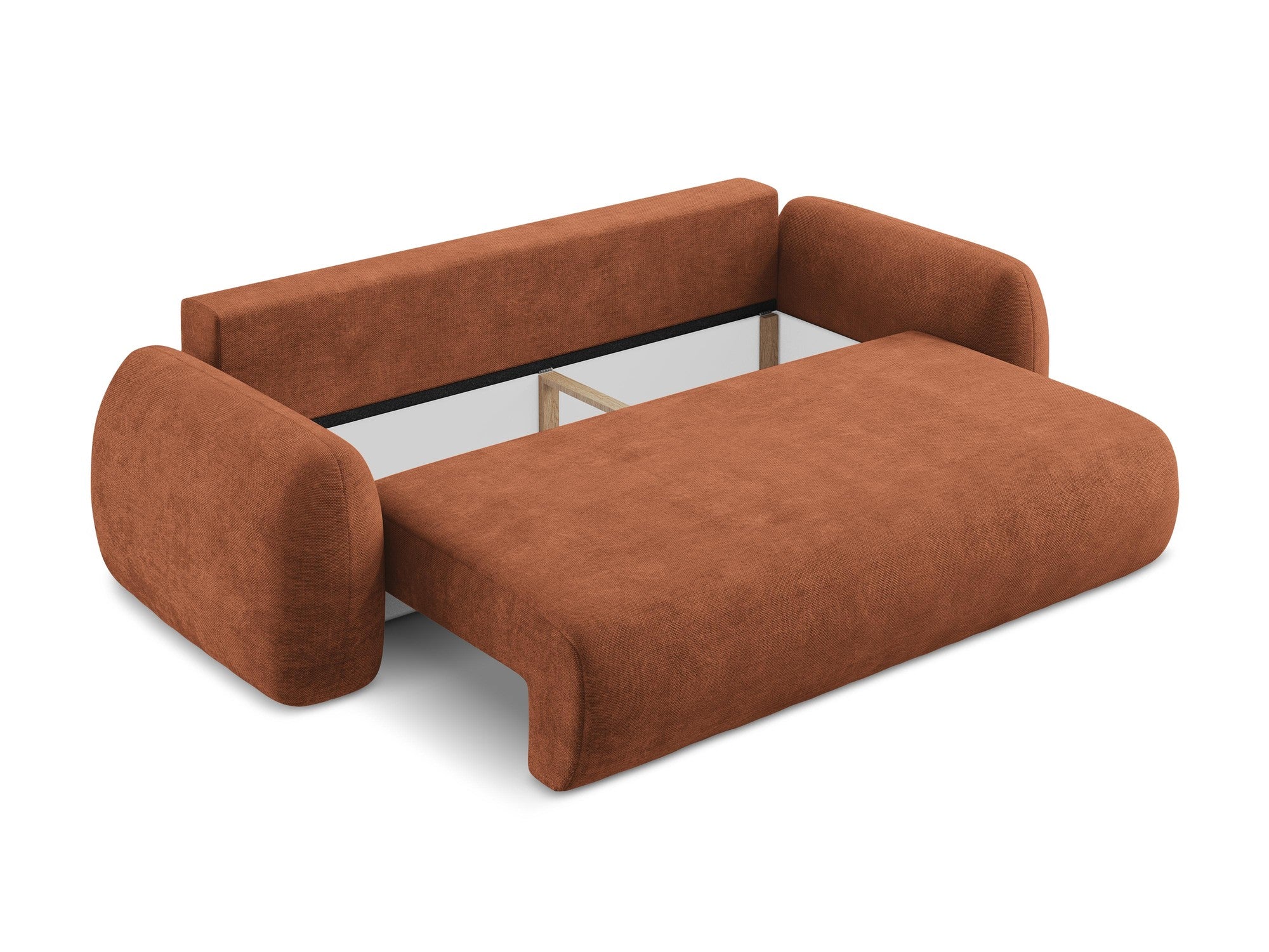 Sofa für 3 Personen mit Schlaf-Funktion LOHI Terrakotta Chenille