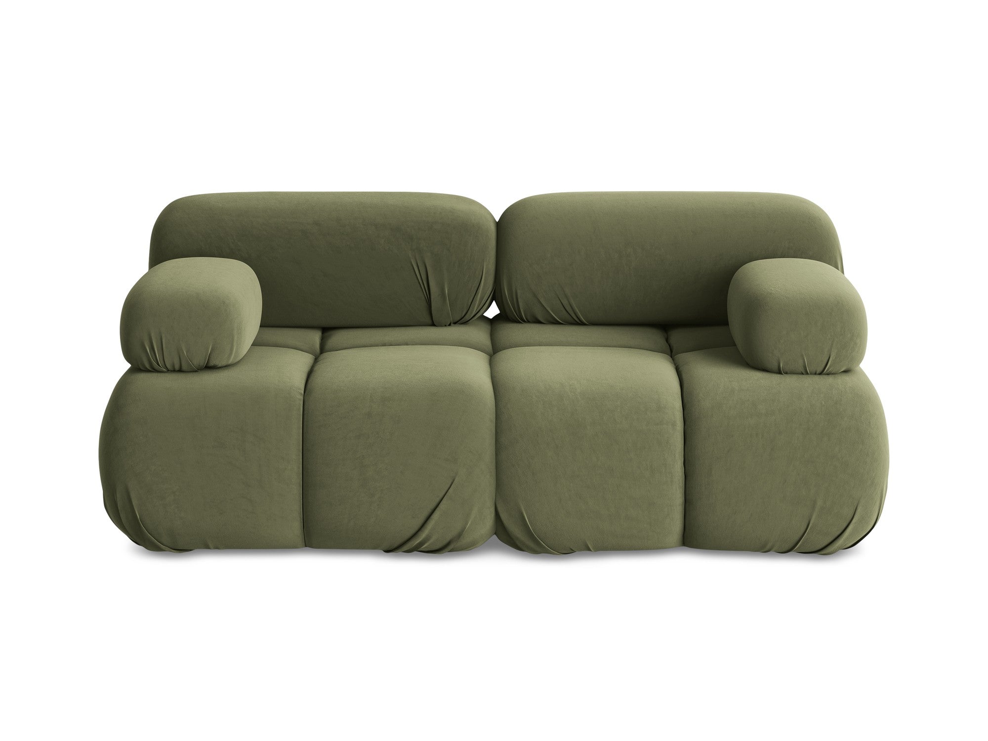 Sofa modułowa aksamitna 2-osobowa LOKUA oliwkowy