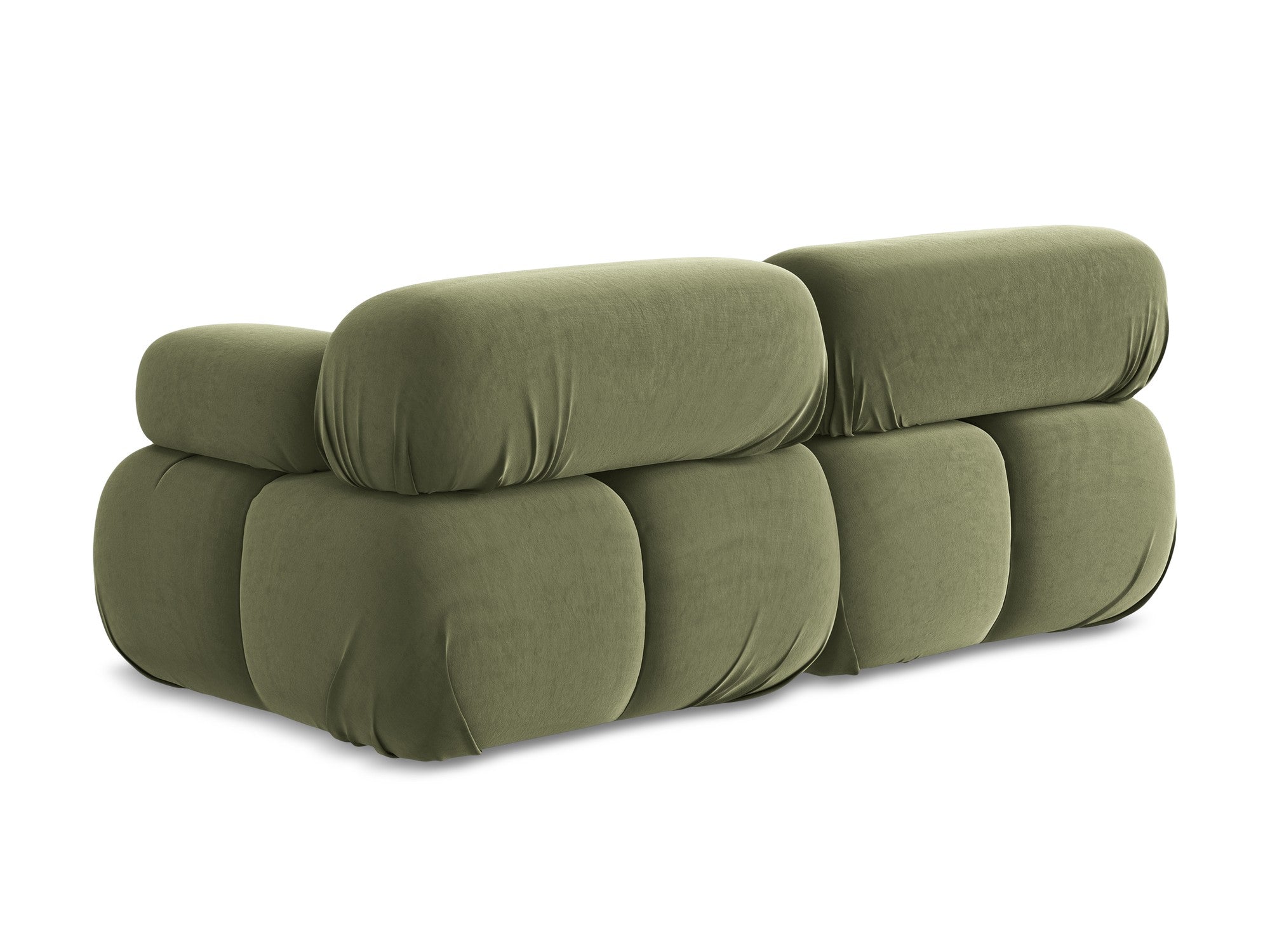 Sofa modułowa aksamitna 2-osobowa LOKUA oliwkowy