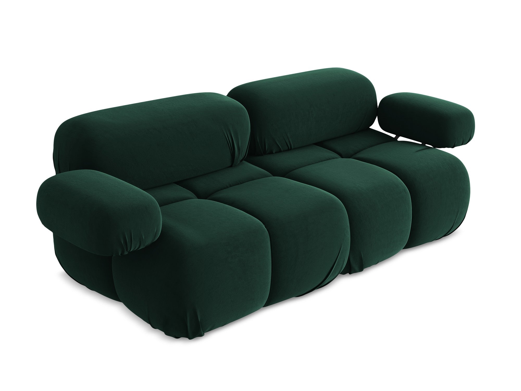 Modulares Samtsofa für 2 Personen LOKUA in Flaschengrün