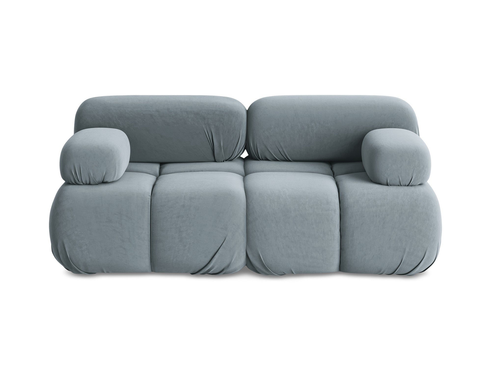 Modulares Samtsofa für 2 Personen LOKUA hellblau