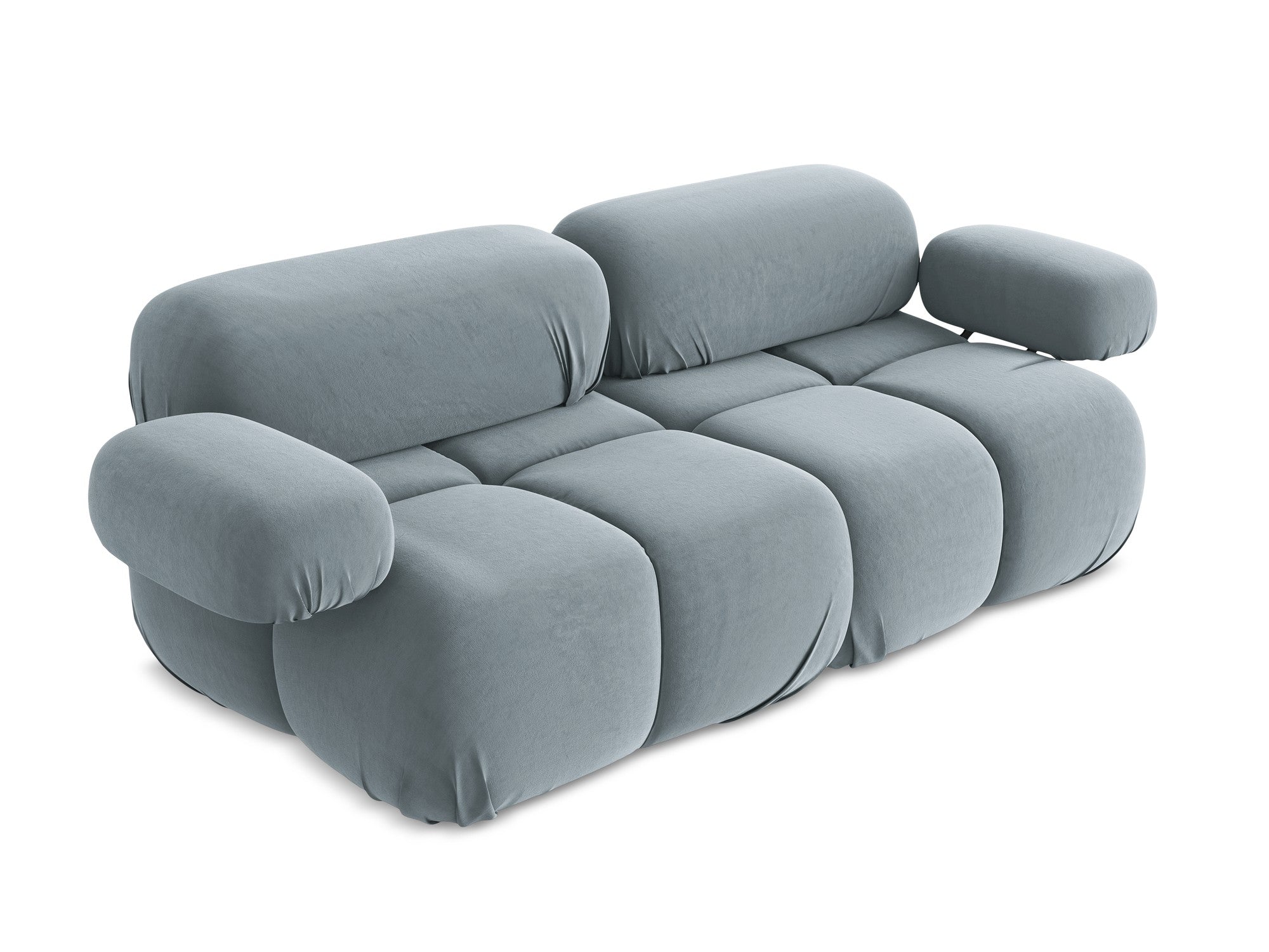 Modulares Samtsofa für 2 Personen LOKUA hellblau