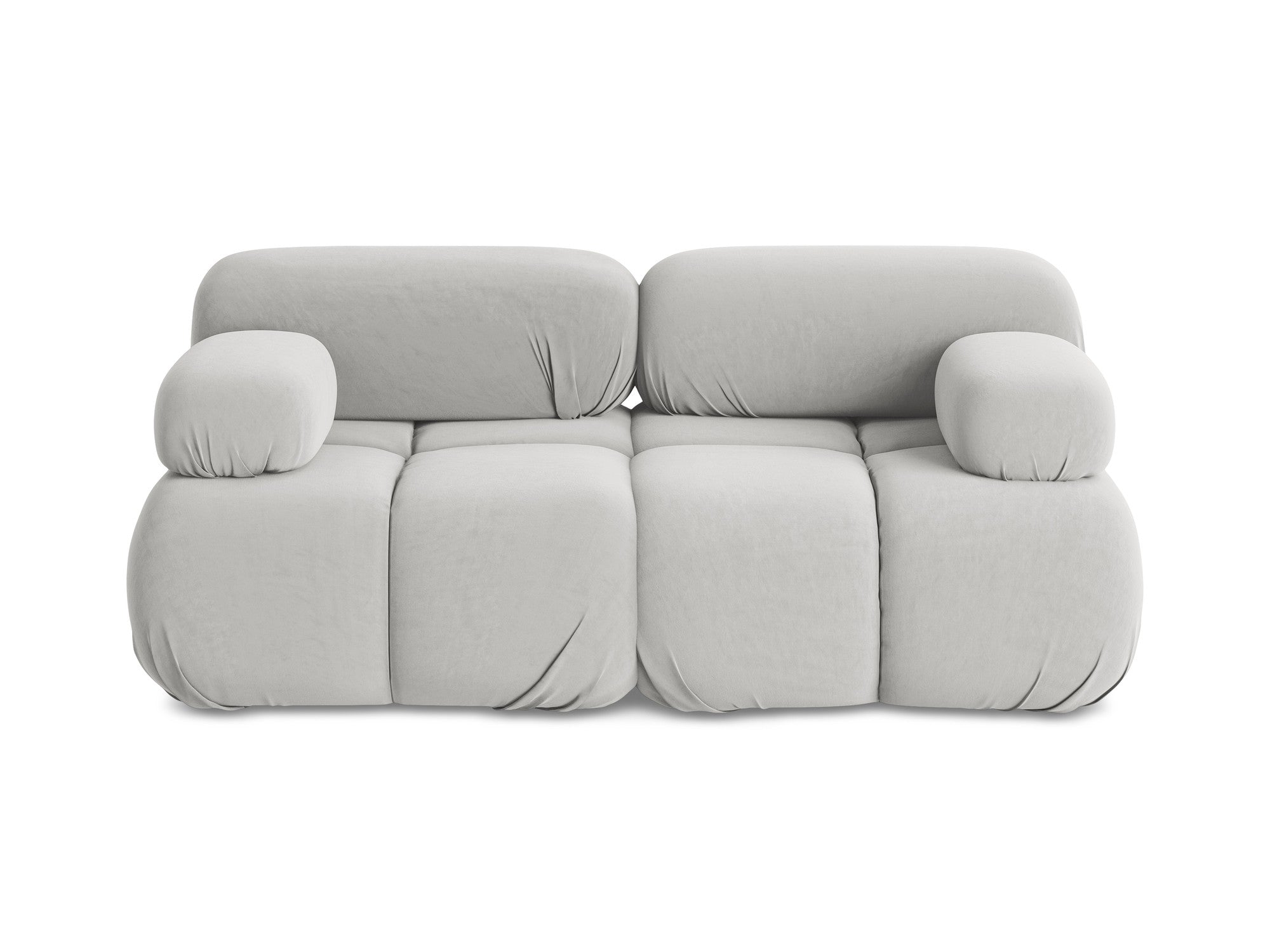 Sofa modułowa aksamitna 2-osobowa LOKUA srebrny