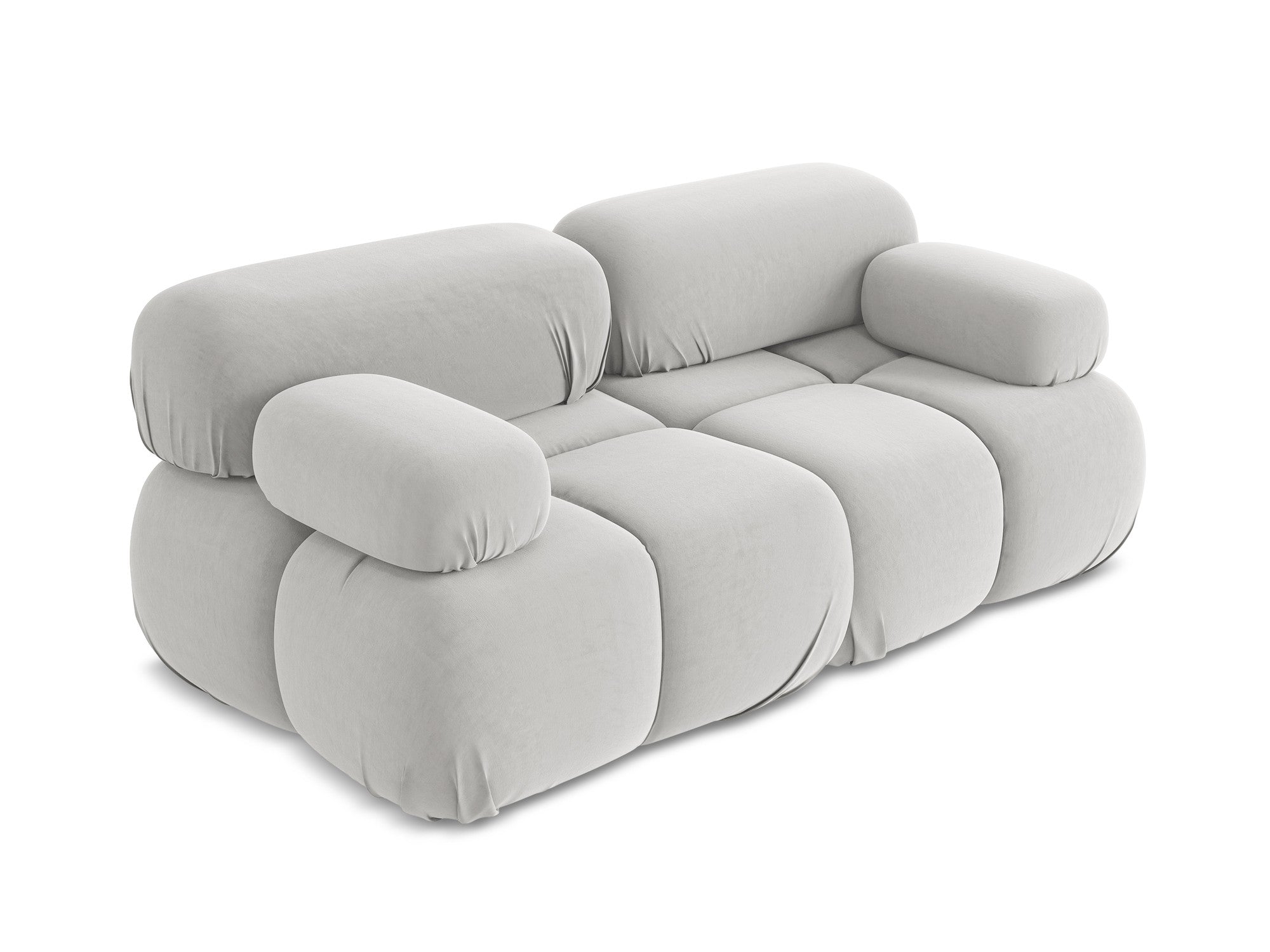 Sofa modułowa aksamitna 2-osobowa LOKUA srebrny