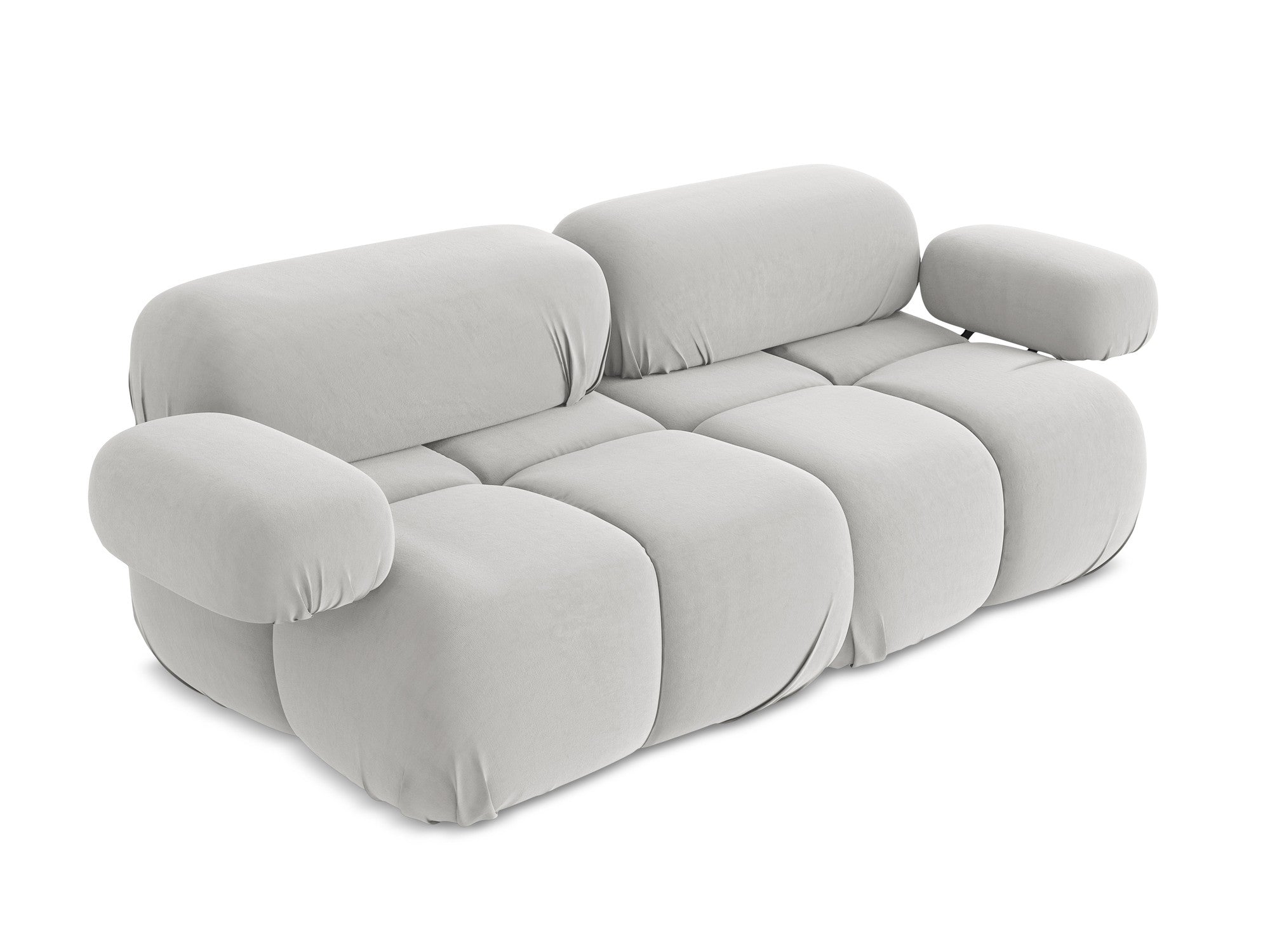 Sofa modułowa aksamitna 2-osobowa LOKUA srebrny