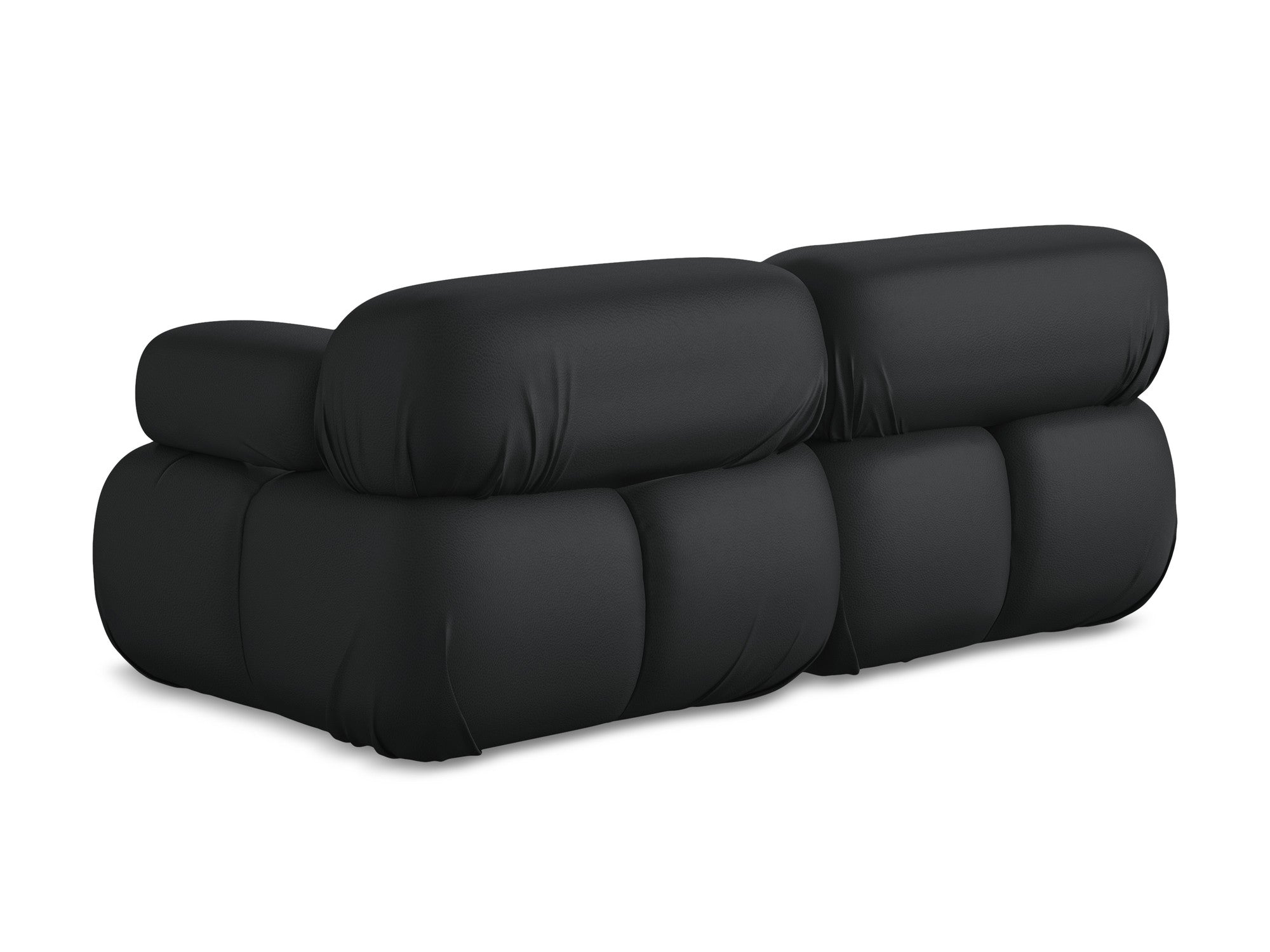 Sofa modułowa 2-osobowa LOKUA czarna skóra ekologiczna