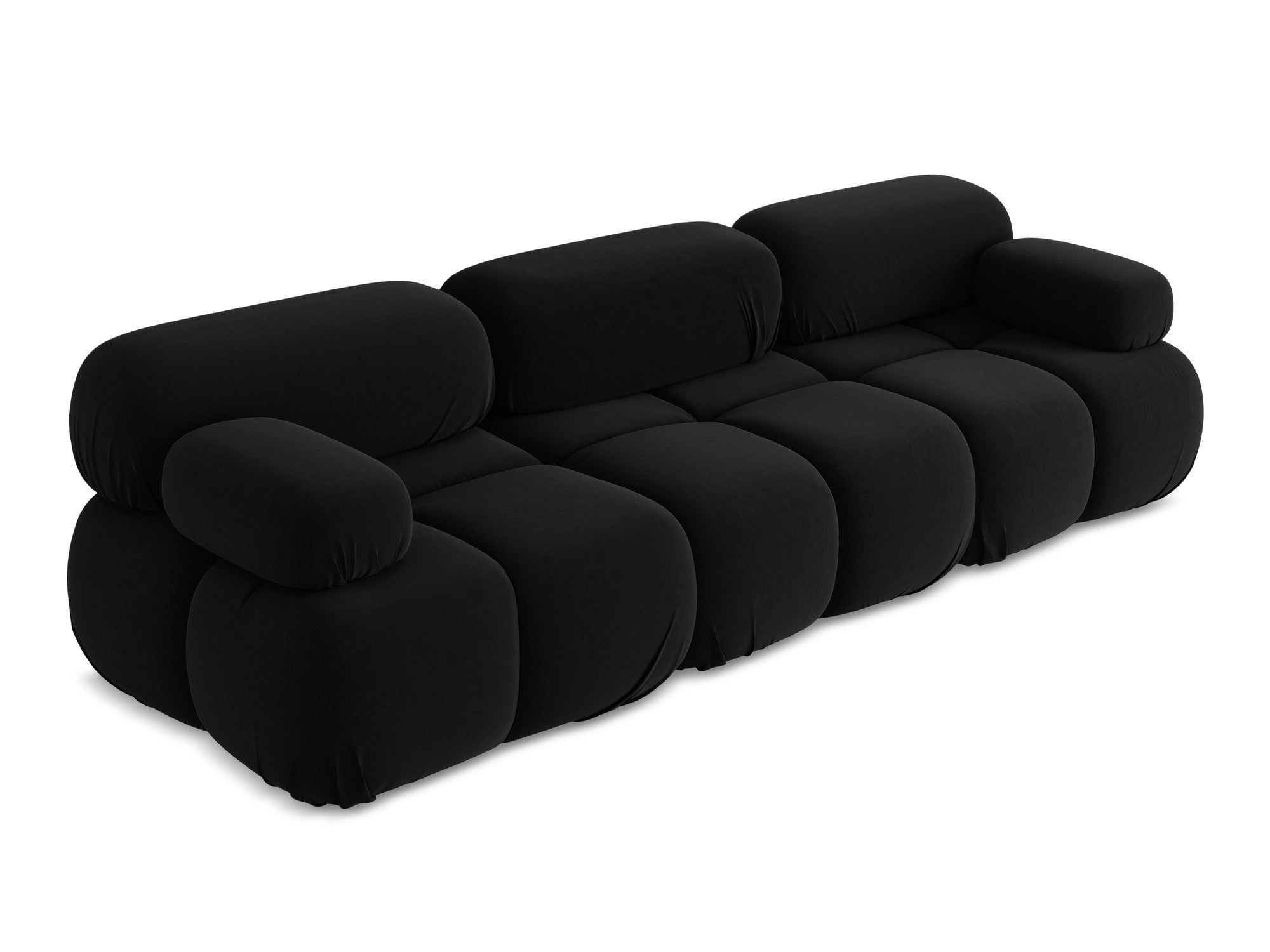 Modulares Samtsofa für 3 Personen LOKUA schwarz