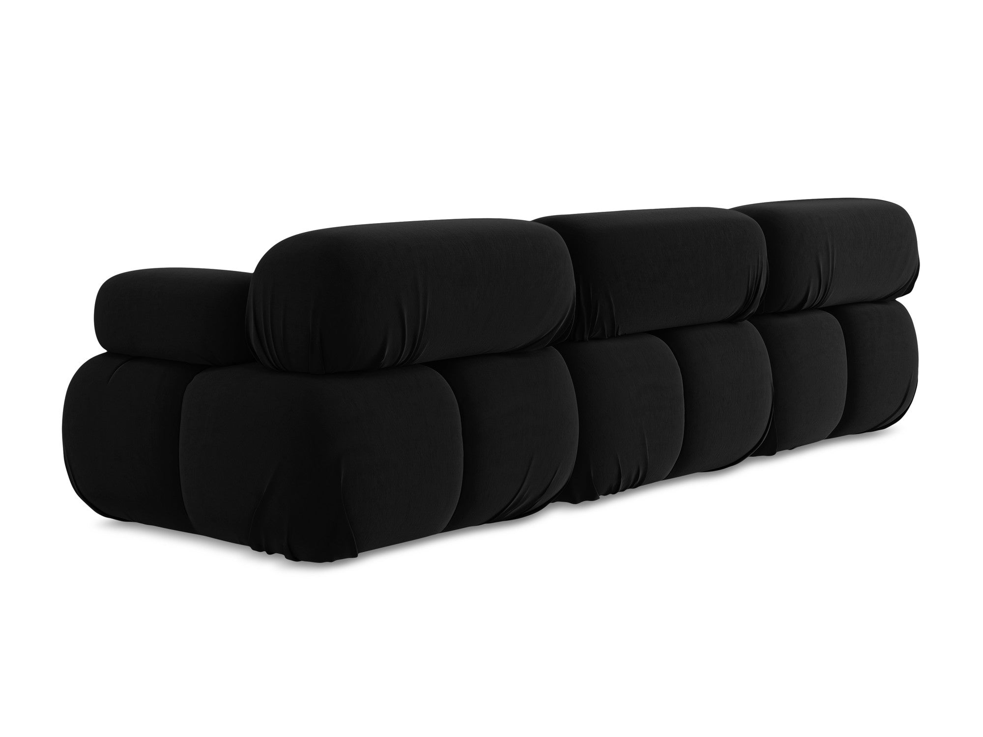 Modulares Samtsofa für 3 Personen LOKUA schwarz