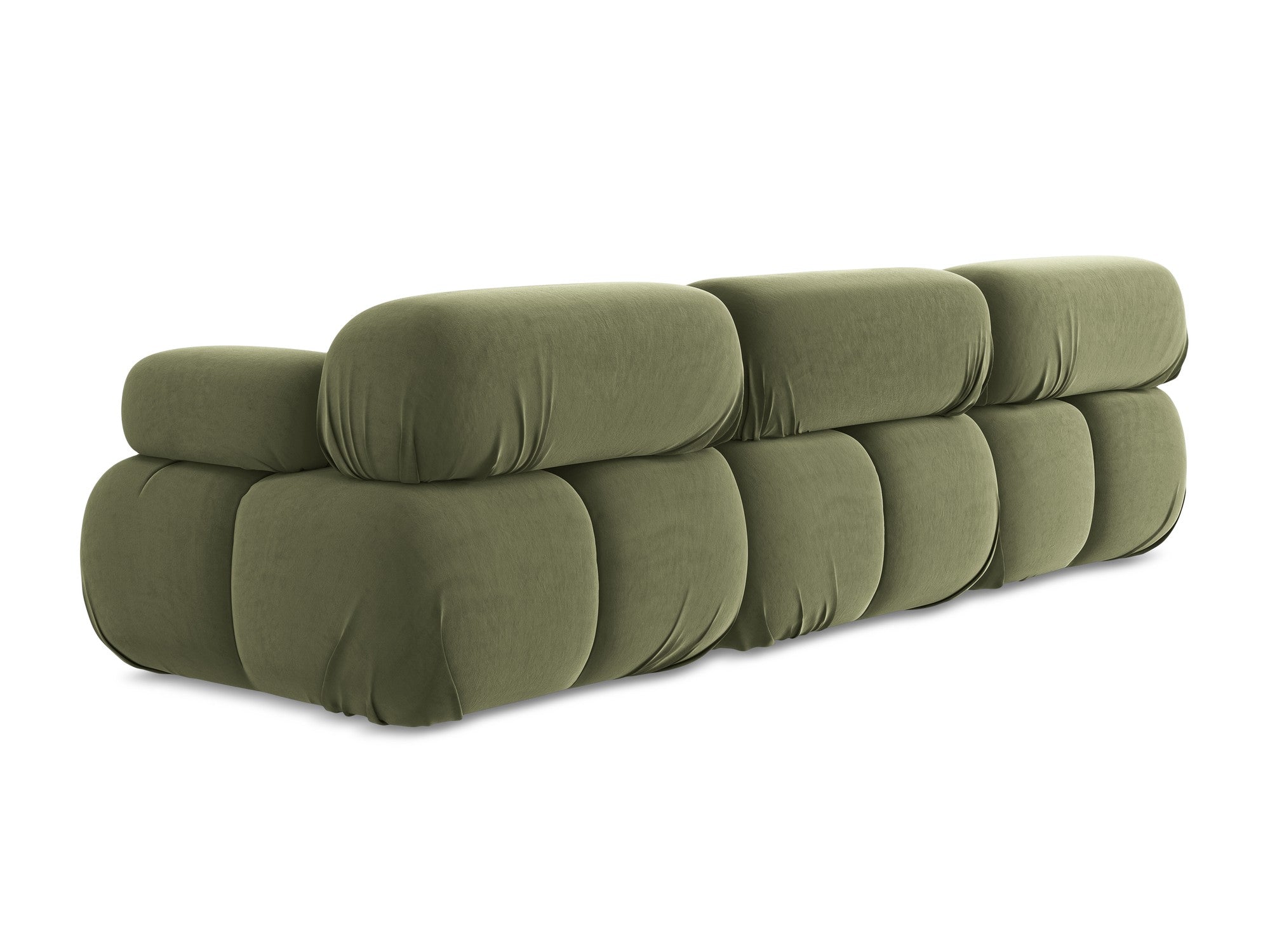 Sofa modułowa aksamitna 3-osobowa LOKUA oliwkowy
