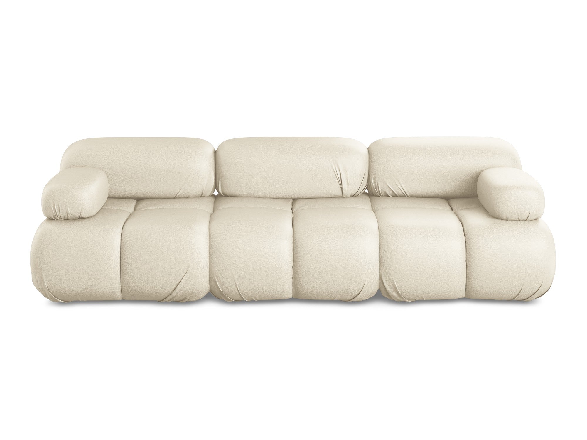 Sofa modułowa 3-osobowa LOKUA jasnobeżowa skóra ekologiczna