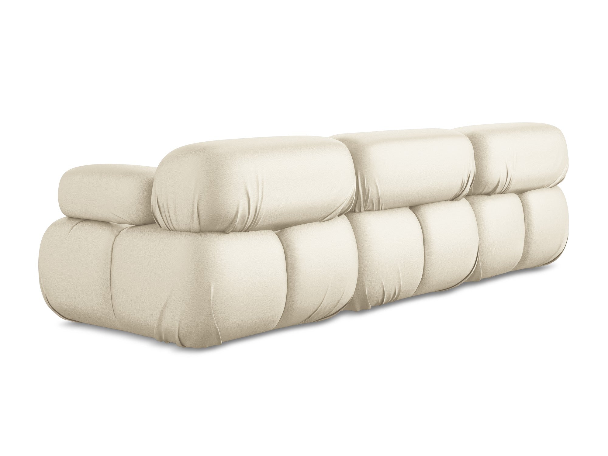 Sofa modułowa 3-osobowa LOKUA jasnobeżowa skóra ekologiczna