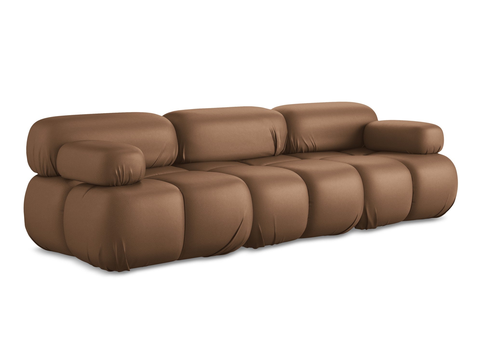 Sofa modułowa 3-osobowa LOKUA czekoladowa skóra ekologiczna