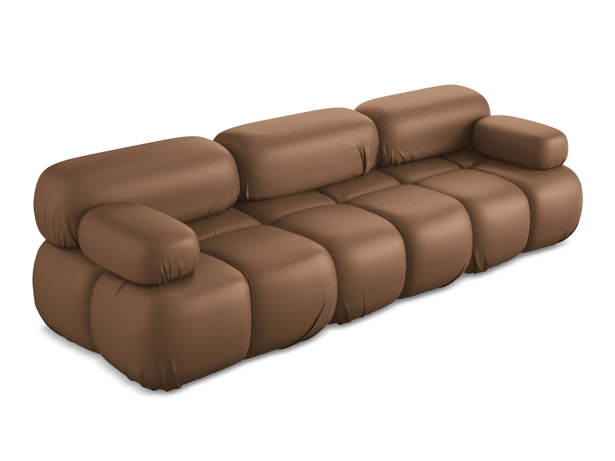Sofa modułowa 3-osobowa LOKUA czekoladowa skóra ekologiczna