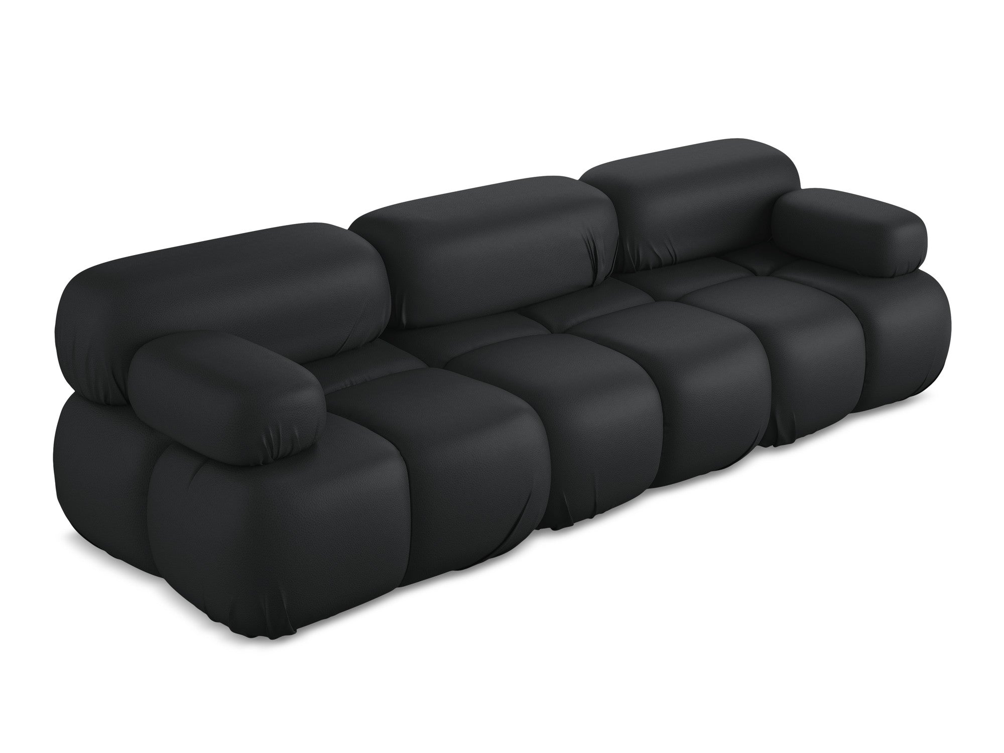 Sofa modułowa 3-osobowa LOKUA czarna skóra ekologiczna