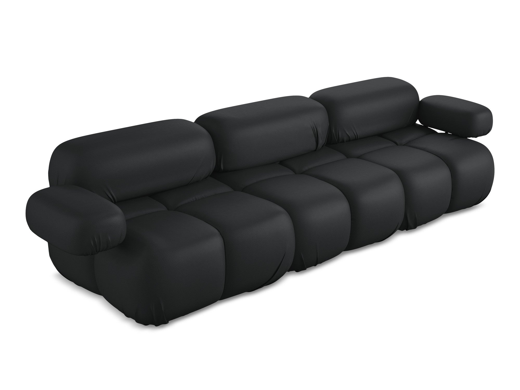 Sofa modułowa 3-osobowa LOKUA czarna skóra ekologiczna