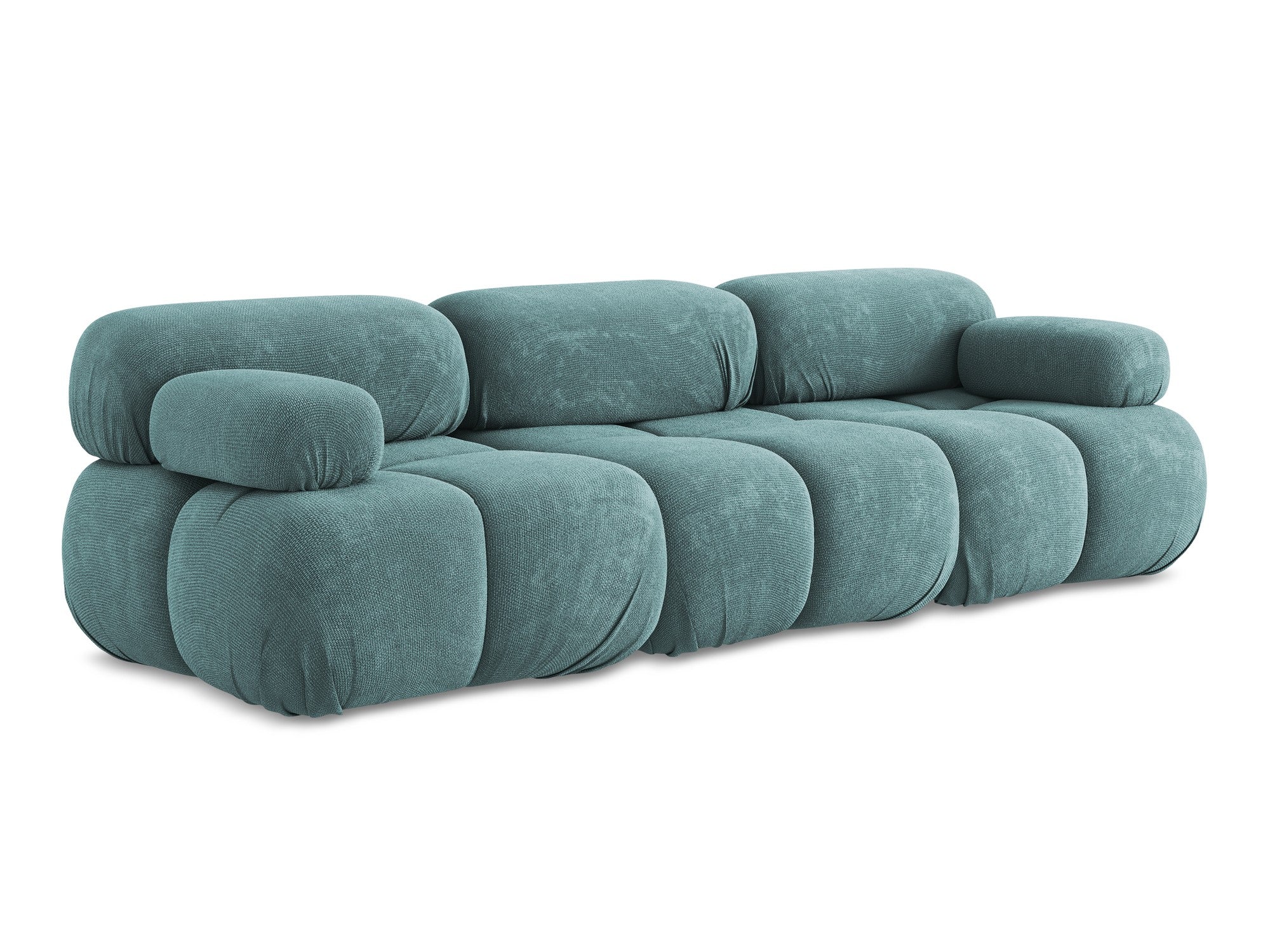 Modulares 3-Sitzer-Sofa LOKUA in jeansblauem Chenille