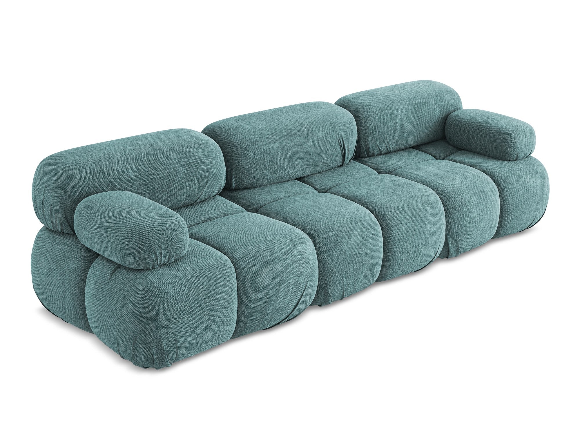 Modulares 3-Sitzer-Sofa LOKUA in jeansblauem Chenille
