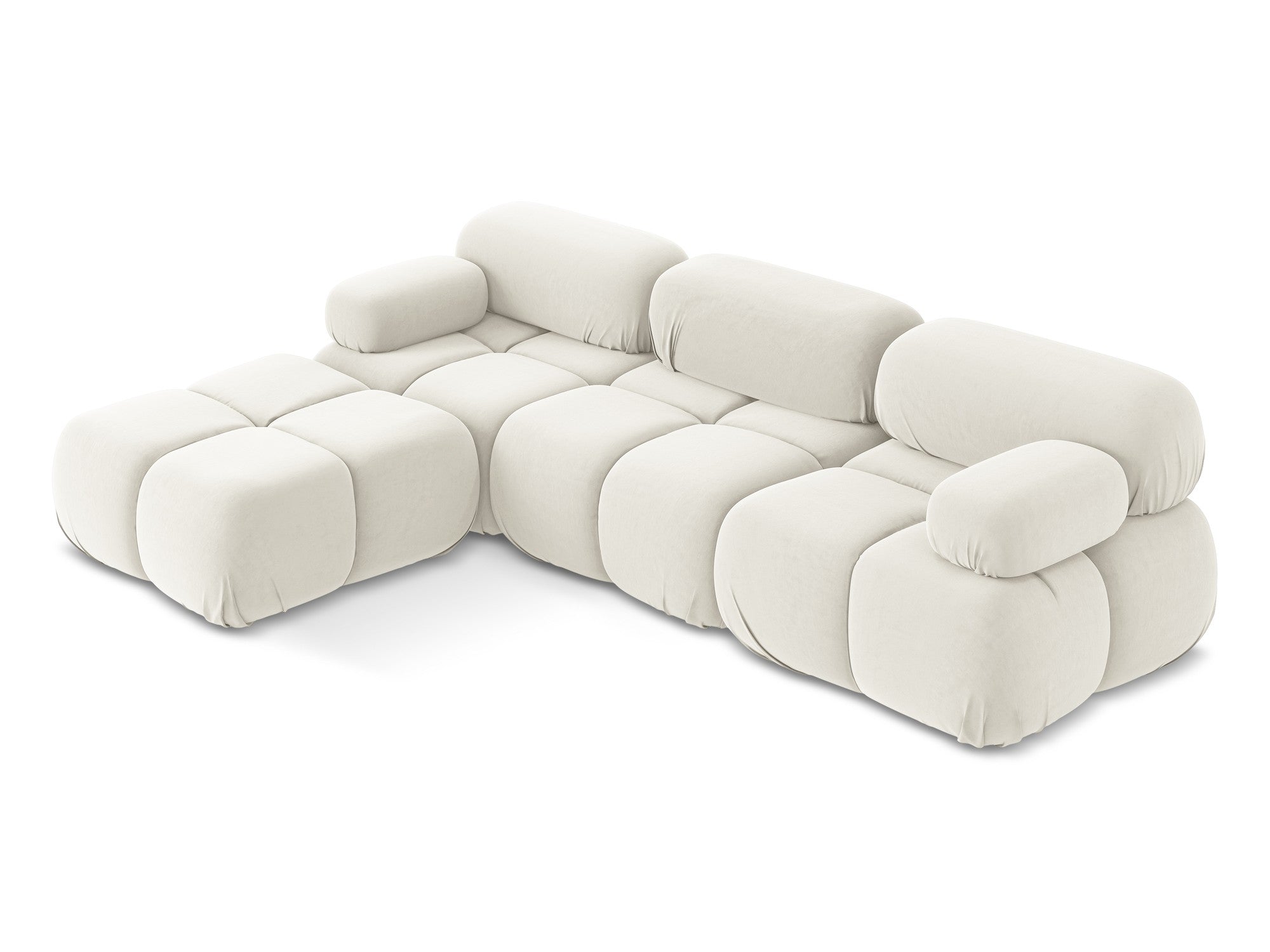 Universal velvet modular corner sofa LOKUA light beige