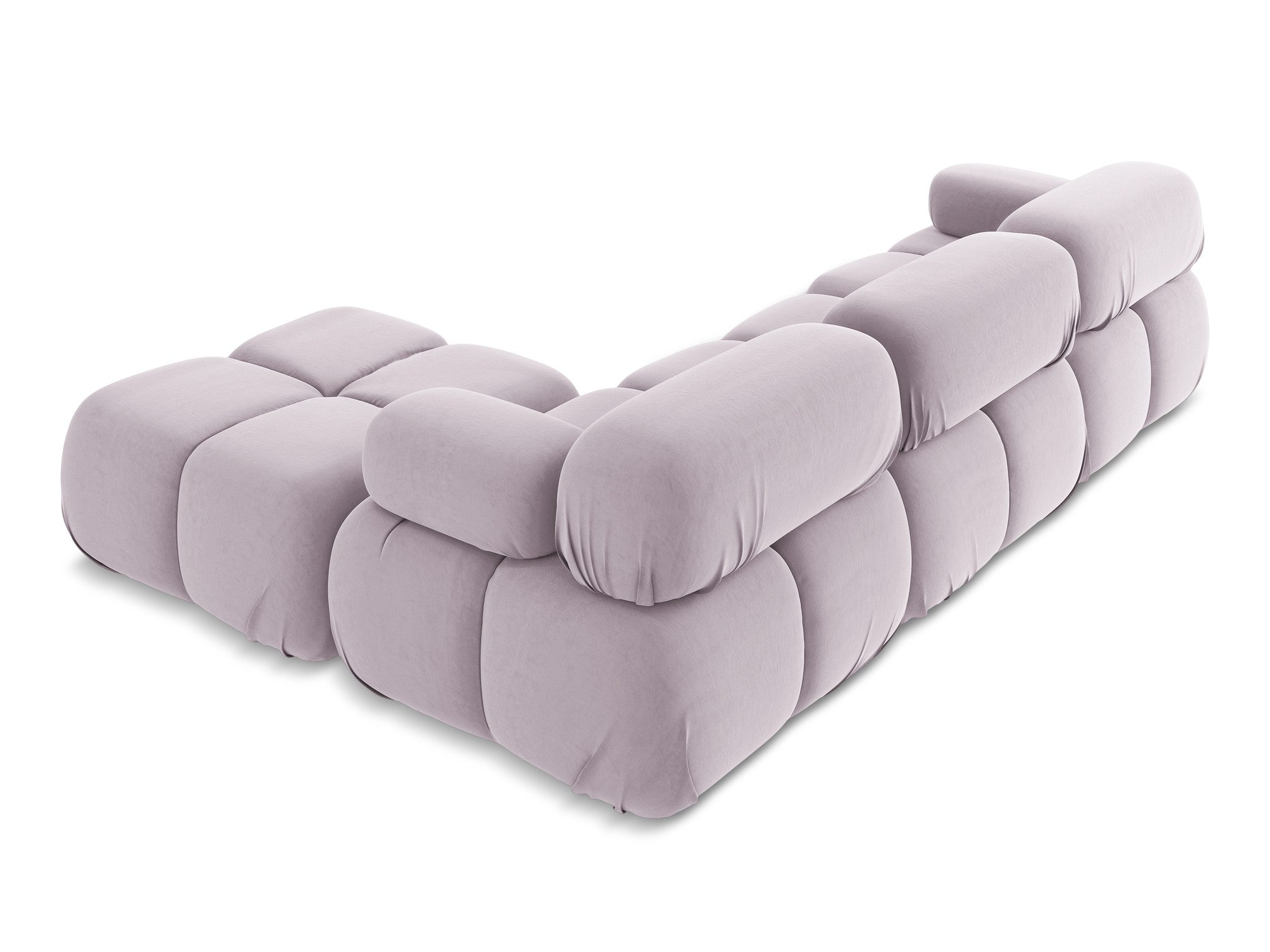 Modularer Samt-Ecksofa LOKUA in Lavendel