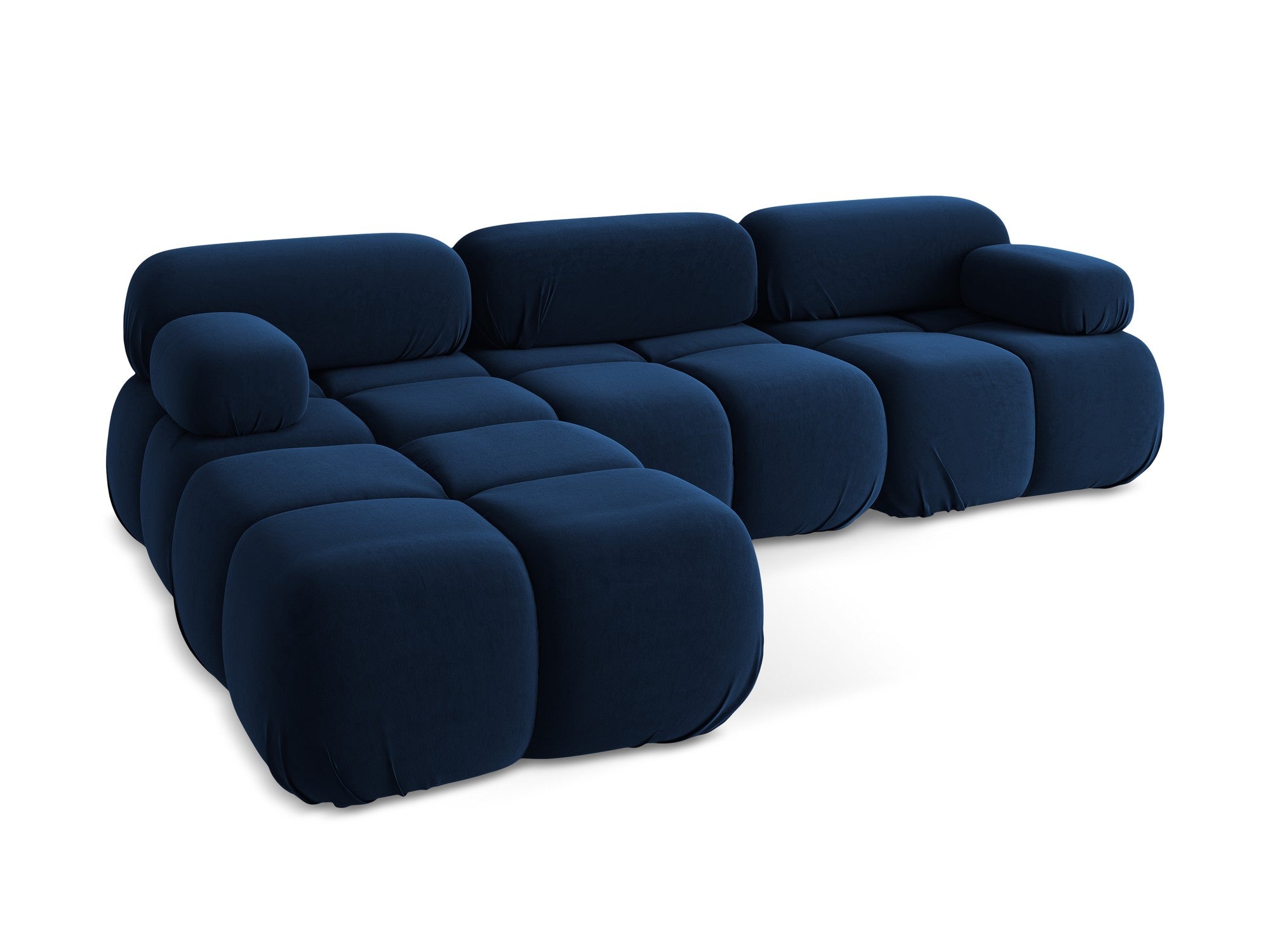 Modularer Samt-Ecksofa LOKUA in königsblau