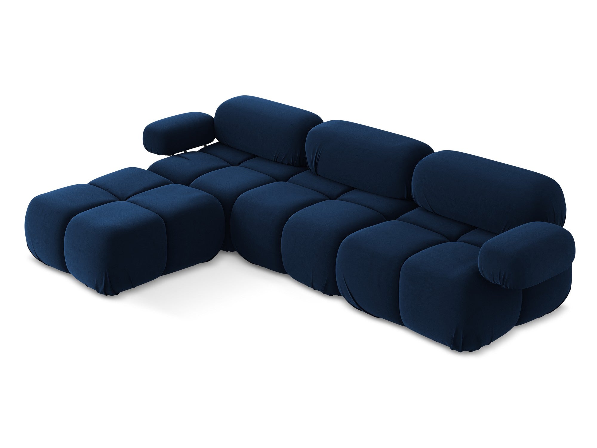 Modularer Samt-Ecksofa LOKUA in königsblau