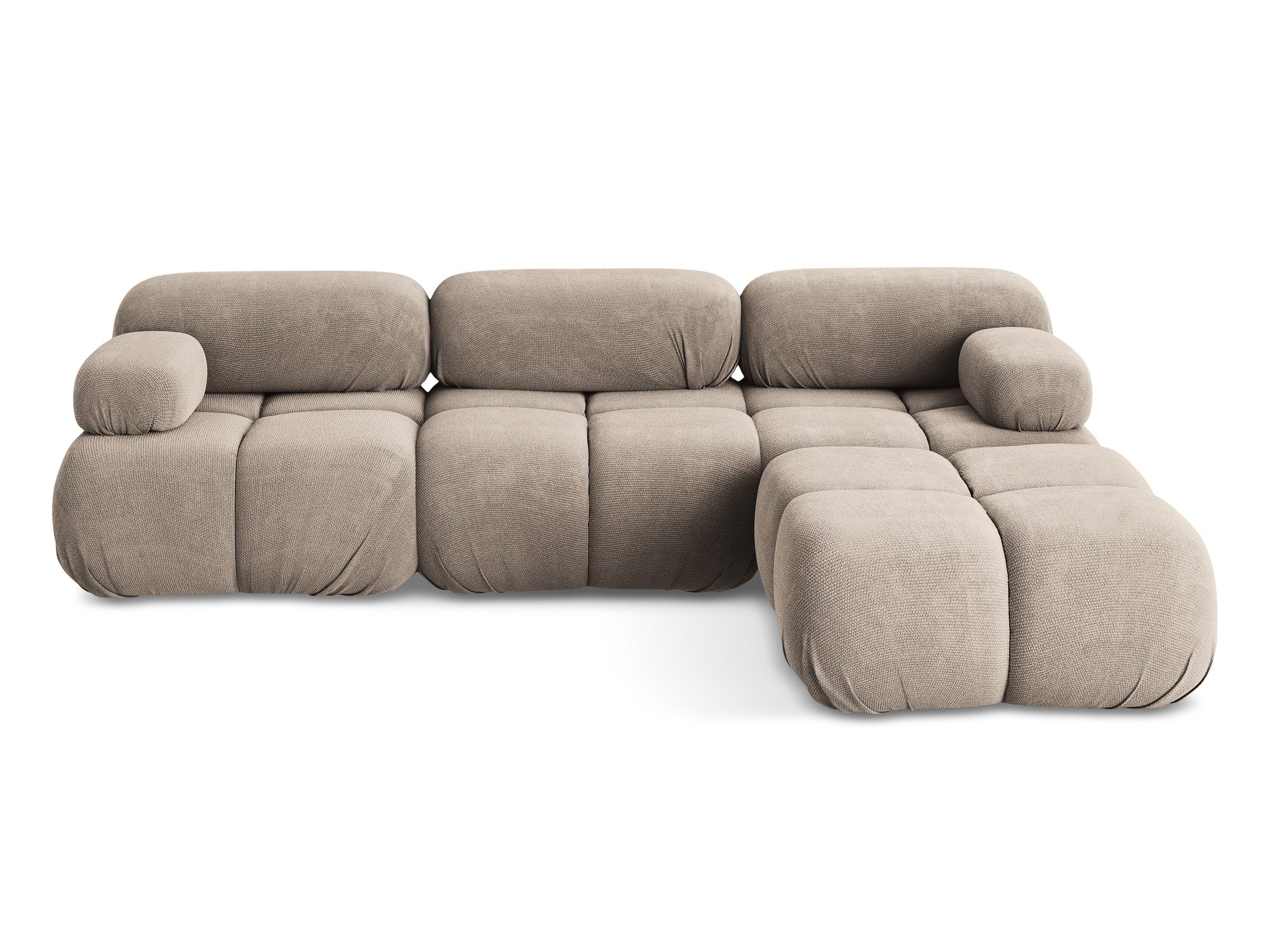 Modularer Ecksofa LOKUA in dunkelbeigem Chenille