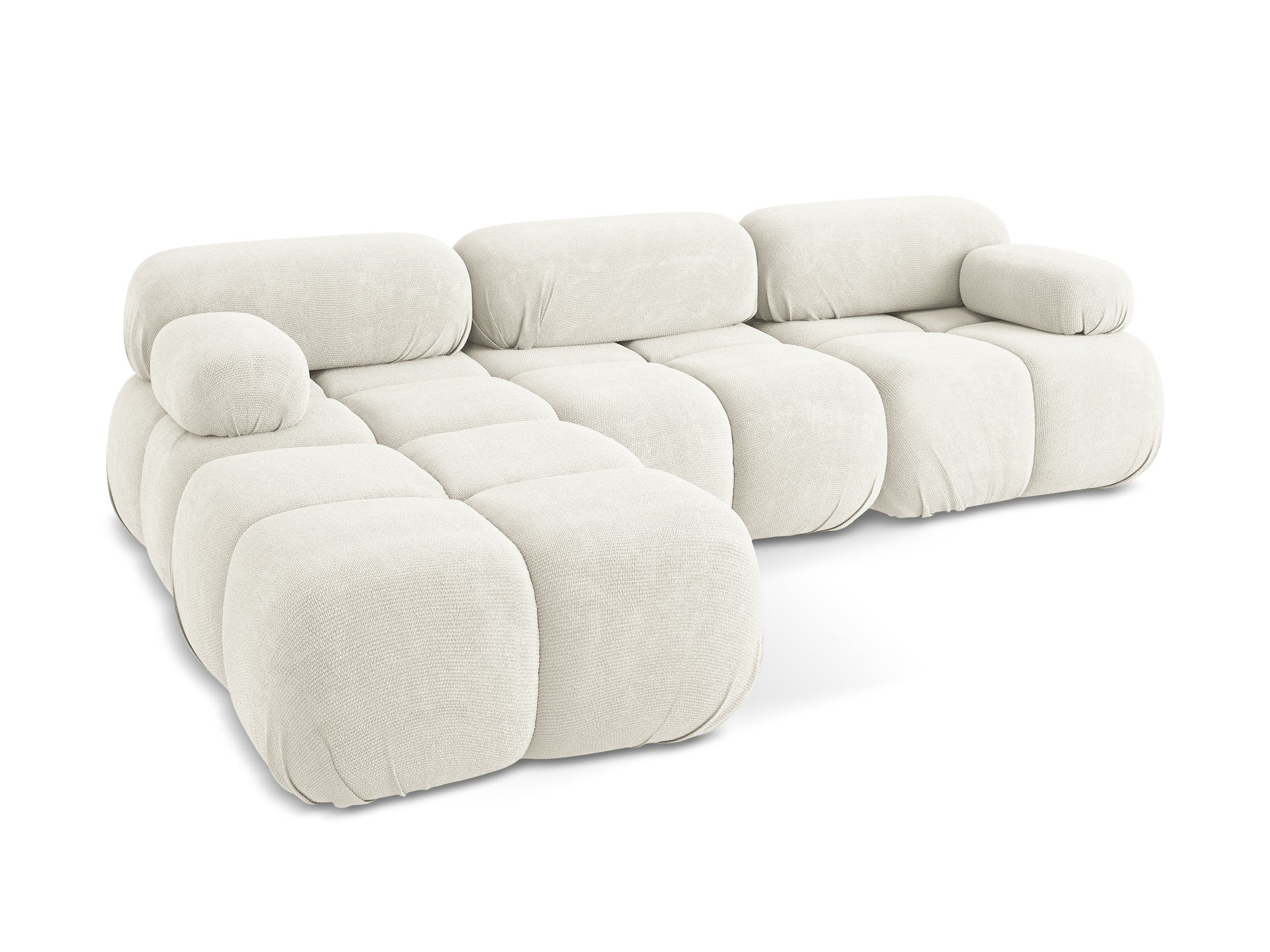 Modularer Universalecksofa LOKUA in weißem Chenille