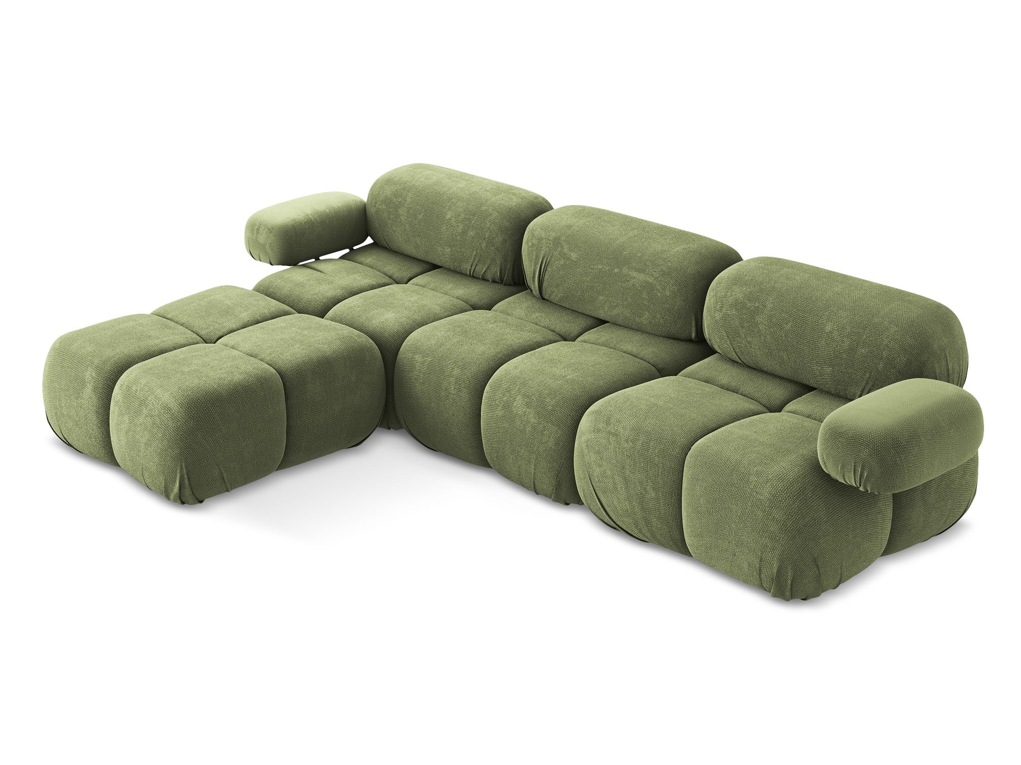 Universal modular corner sofa LOKUA green chenille