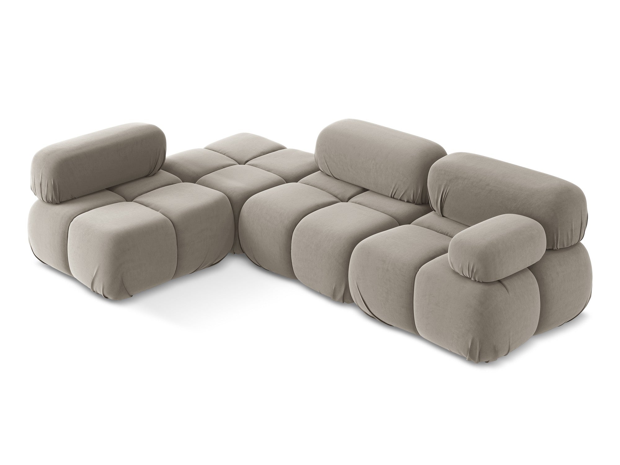 Modularer Samt-Ecksofa links LOKUA taupe