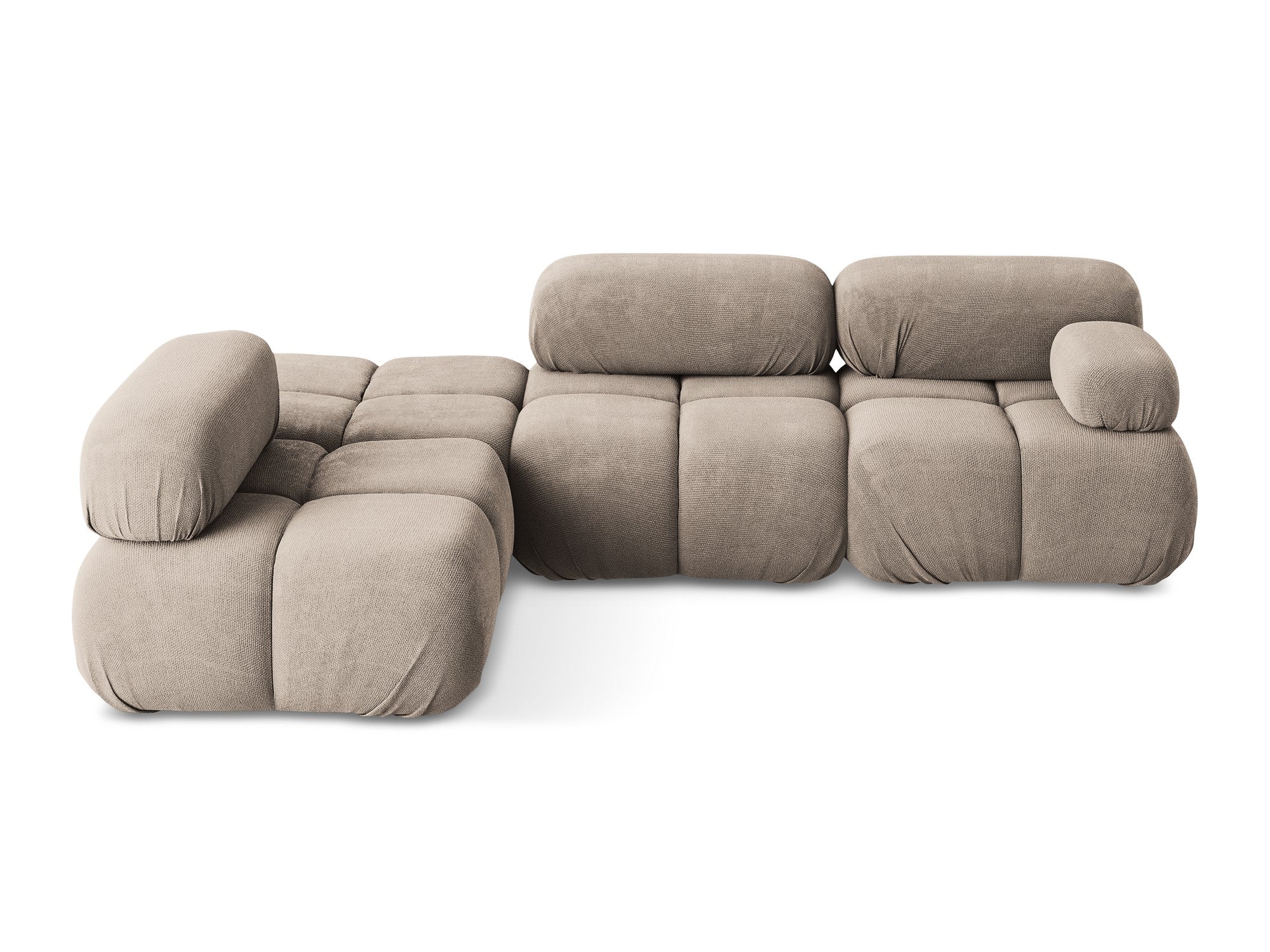 Left-facing modular corner sofa LOKUA dark beige chenille