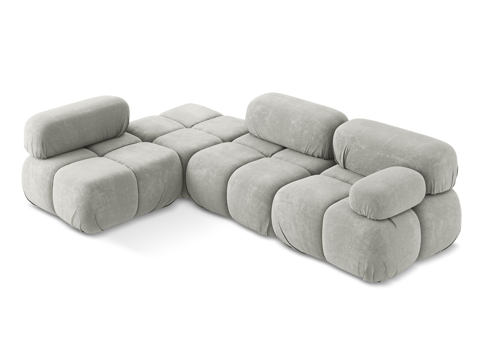 Modularer linksseitiger Ecksofa LOKUA hellgrau Chenille