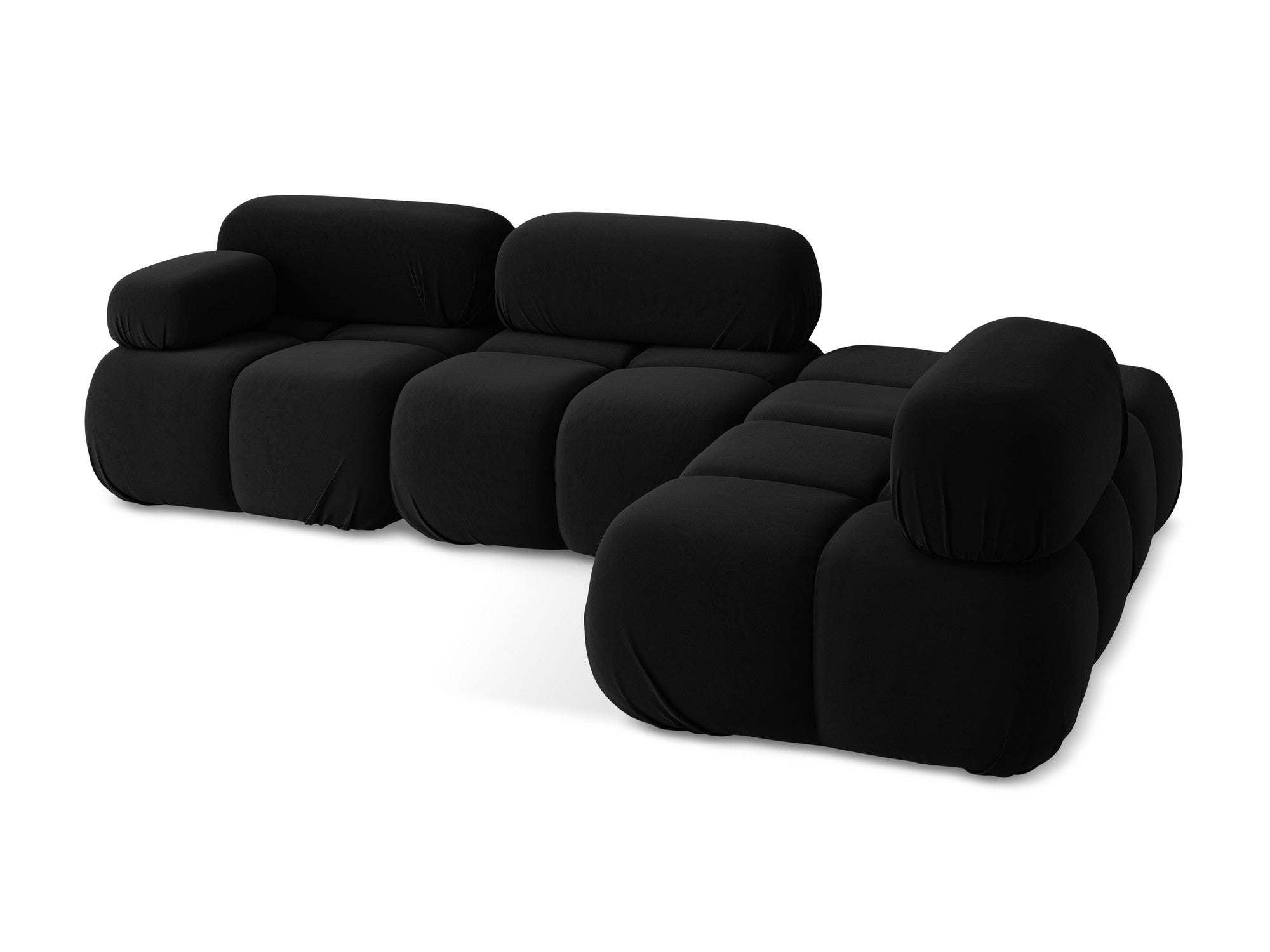 Modularer Samt-Ecksofa rechts LOKUA schwarz